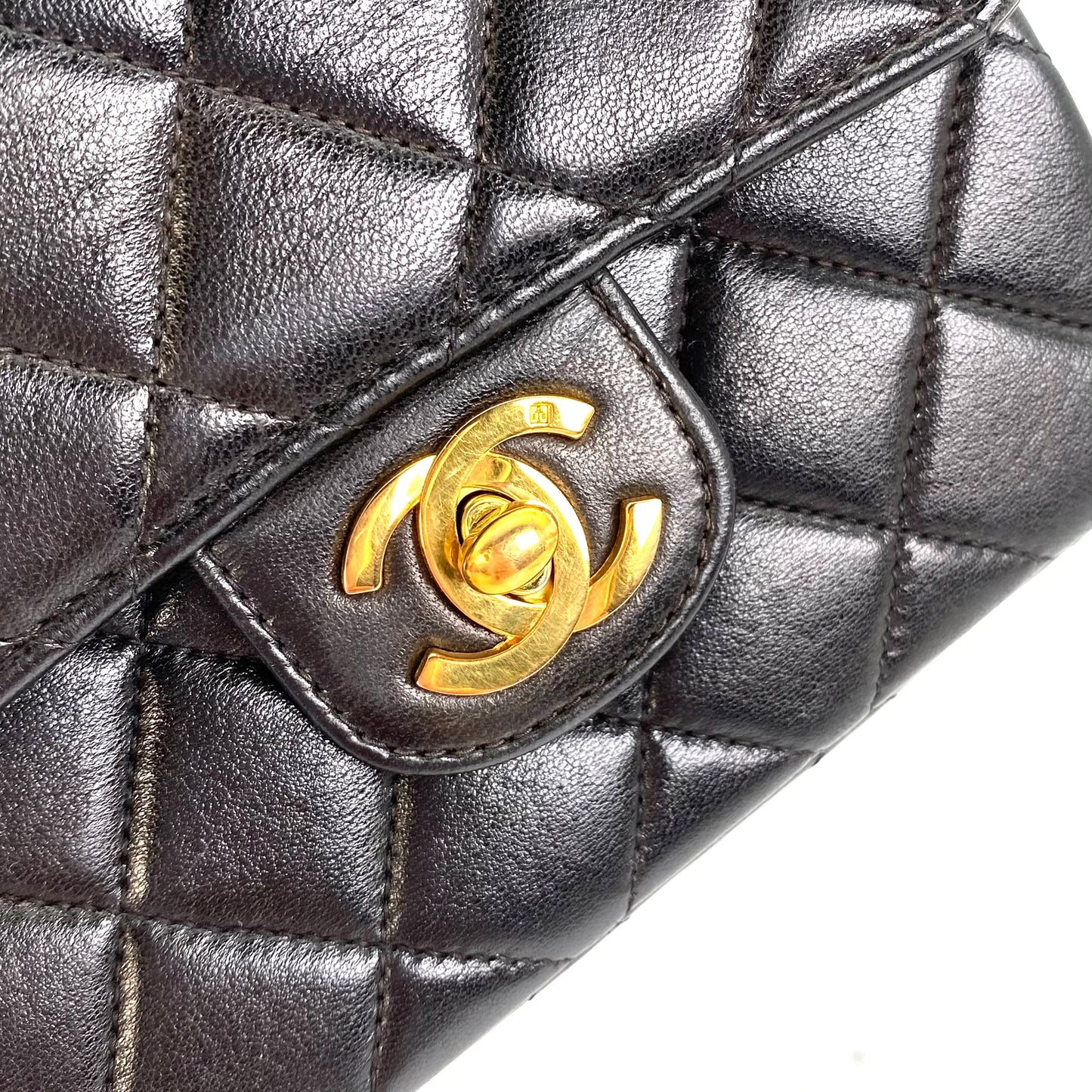 York, 2 Series Pair Bag Mother and Daughter Set Black Lambskin with seal and card
