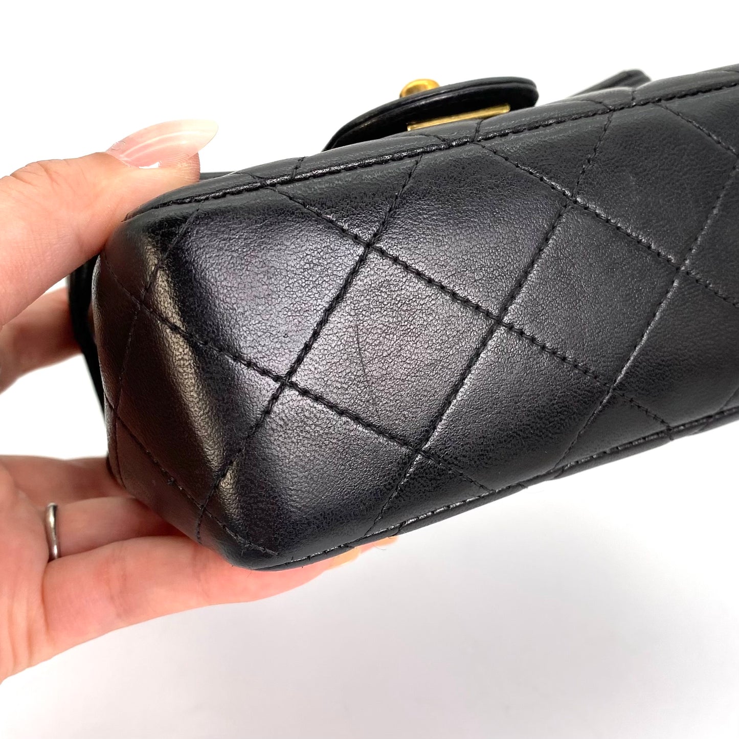 York, 2 Series Pair Bag Mother and Daughter Set Black Lambskin with seal and card