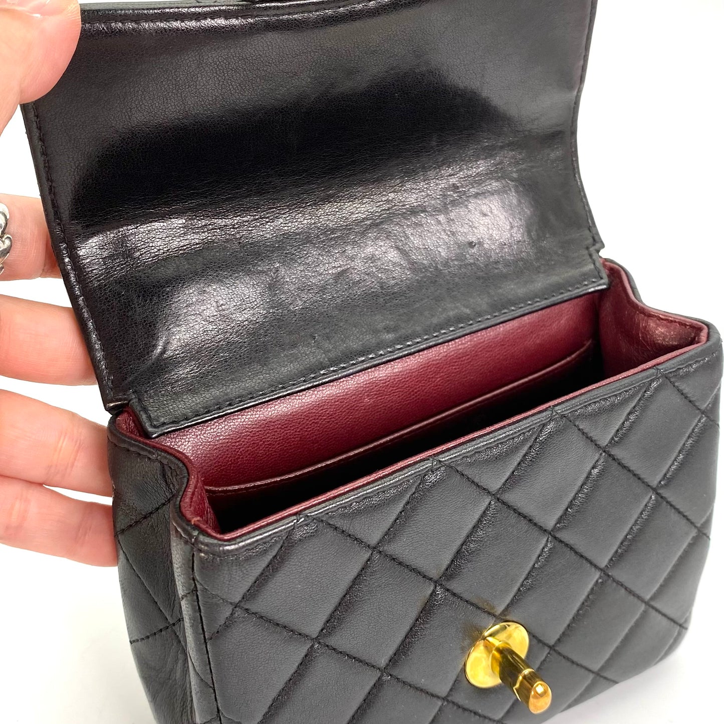 York, 2 Series Pair Bag Mother and Daughter Set Black Lambskin with seal and card