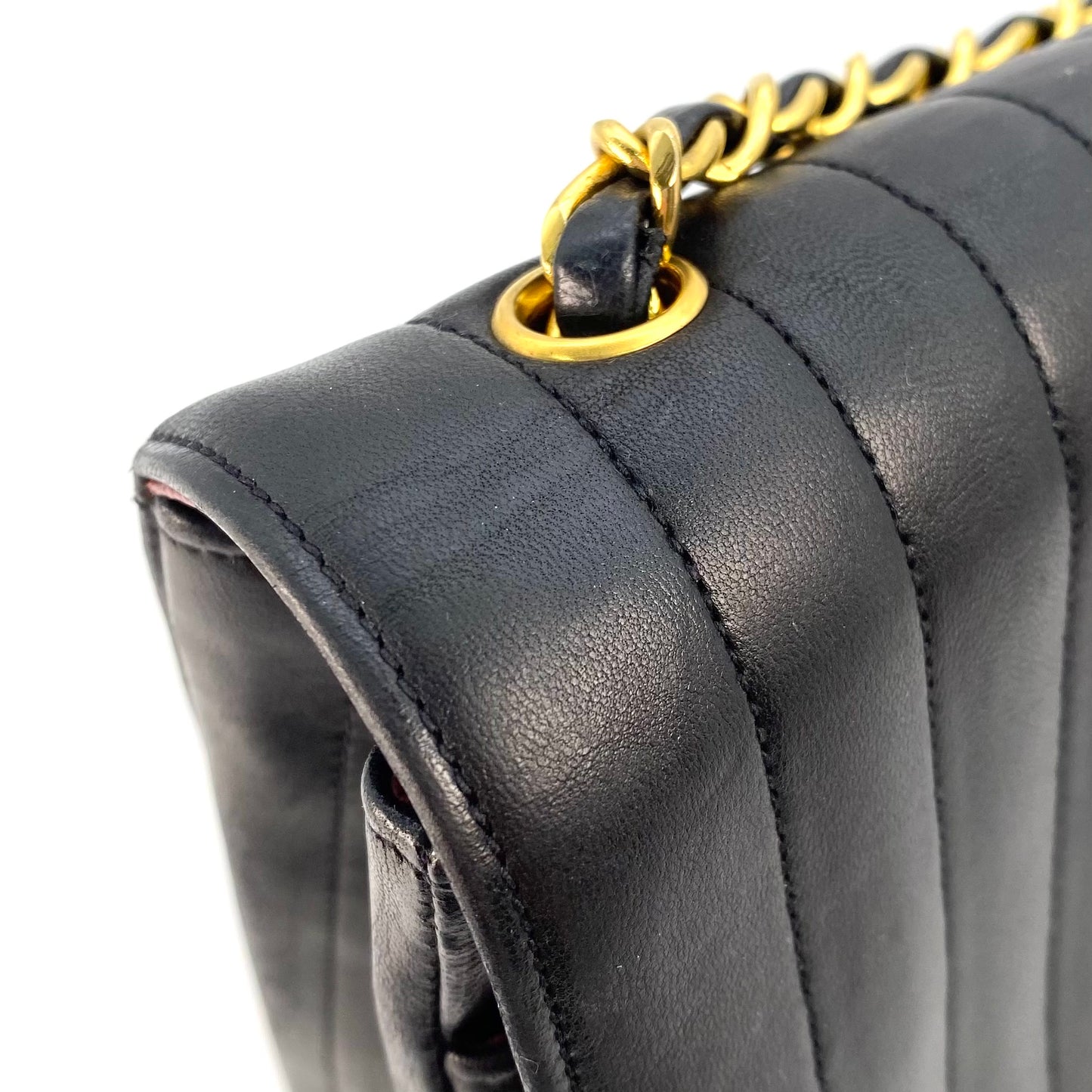 Porto, 1 Series Mademoiselle Black Lambskin Square 20 cm with seal and card