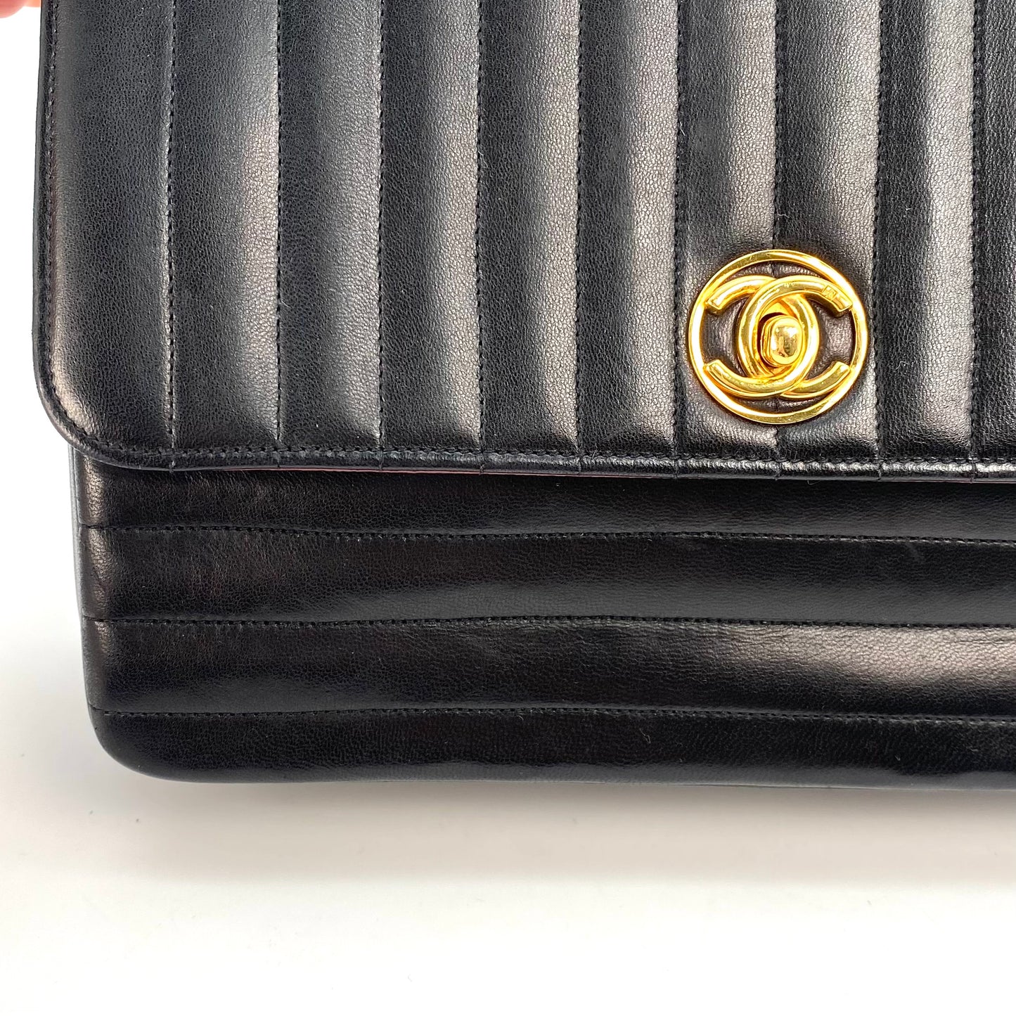 Porto, 1 Series Mademoiselle Black Lambskin Square 20 cm with seal and card