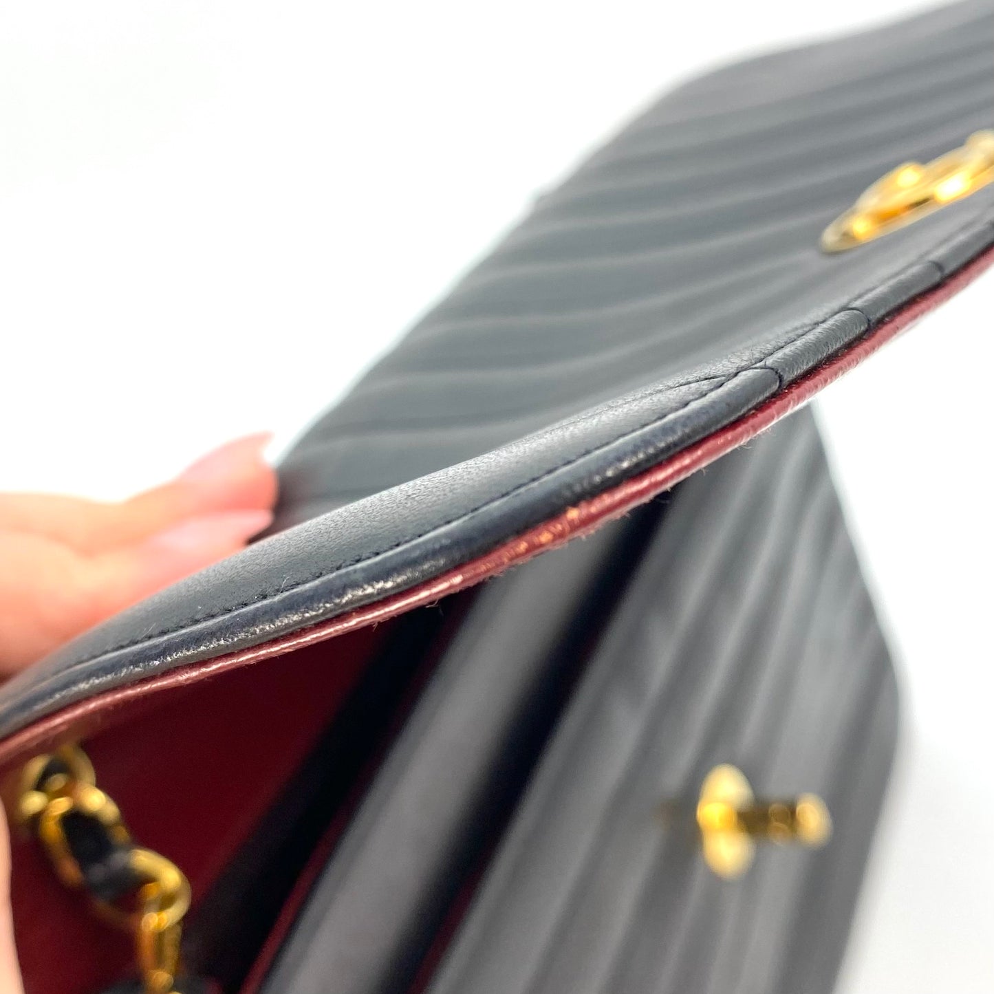 Porto, 1 Series Mademoiselle Black Lambskin Square 20 cm with seal and card