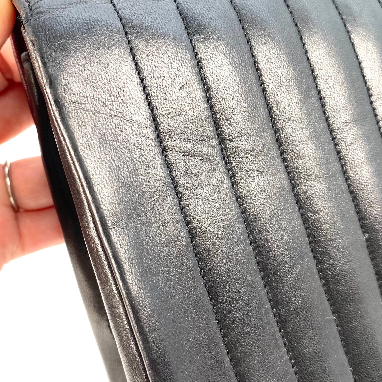 Porto, 1 Series Mademoiselle Black Lambskin Square 20 cm with seal and card