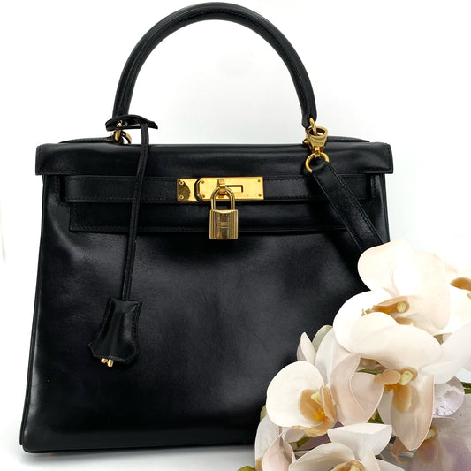 Lester, 1993 Kelly 28 Black Box Kelly Gold Hardware with stamp 〇W