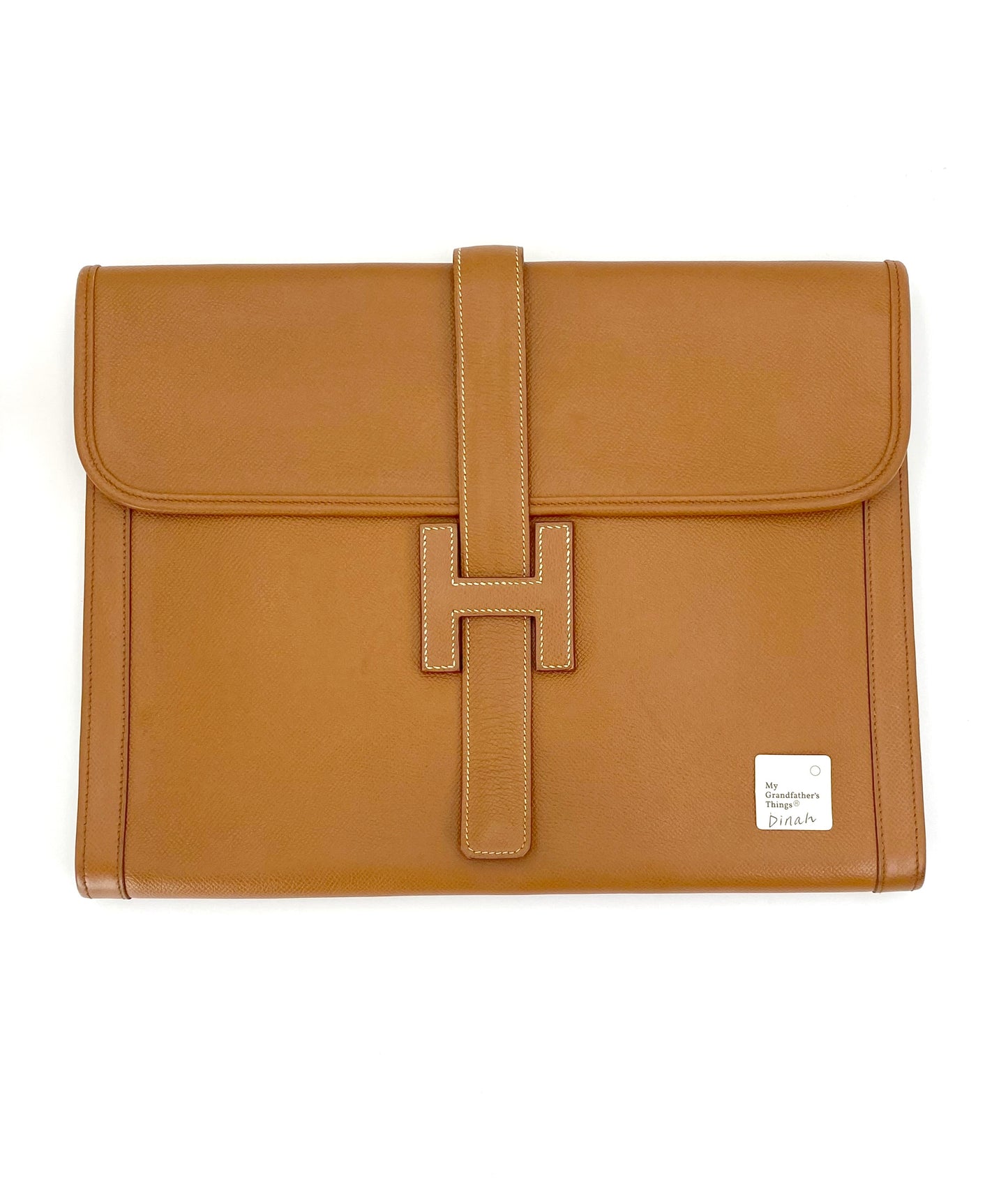 Dinah, Vintage Authentic Hermes 1993 Jige GM courchevel clutch OW