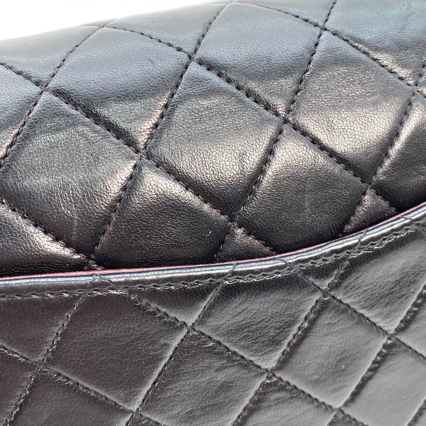 Shin, 5 Series Medium Classic Flap Black Lambskin with seal and card