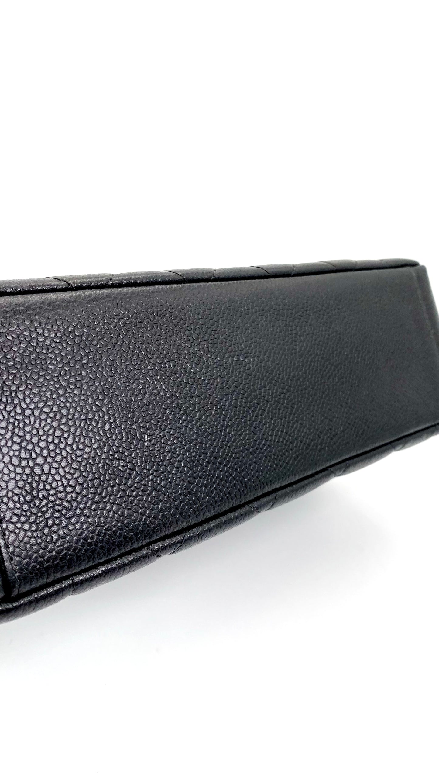 Rhiannon, Vintage Authentic Chanel 5 series medium black caviar tall diana with seal only