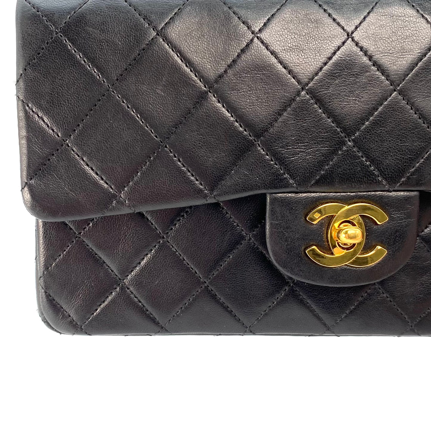 Kieran, 0 Series Small Classic Flap Black Lambskin with seal and card