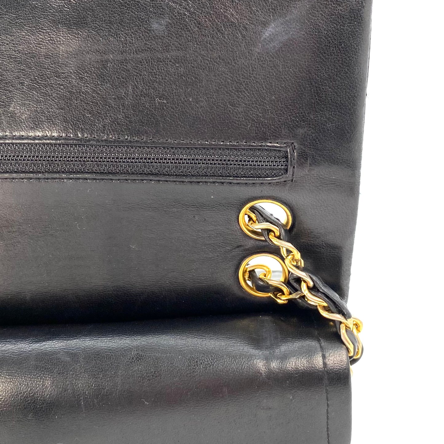 Kieran, 0 Series Small Classic Flap Black Lambskin with seal and card