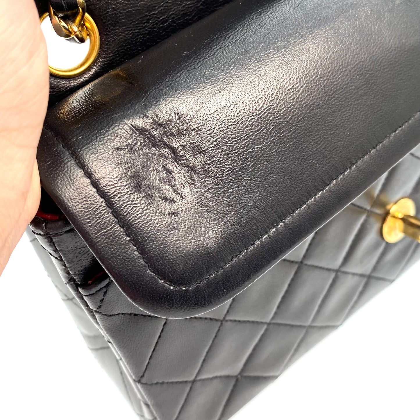 Kieran, 0 Series Small Classic Flap Black Lambskin with seal and card