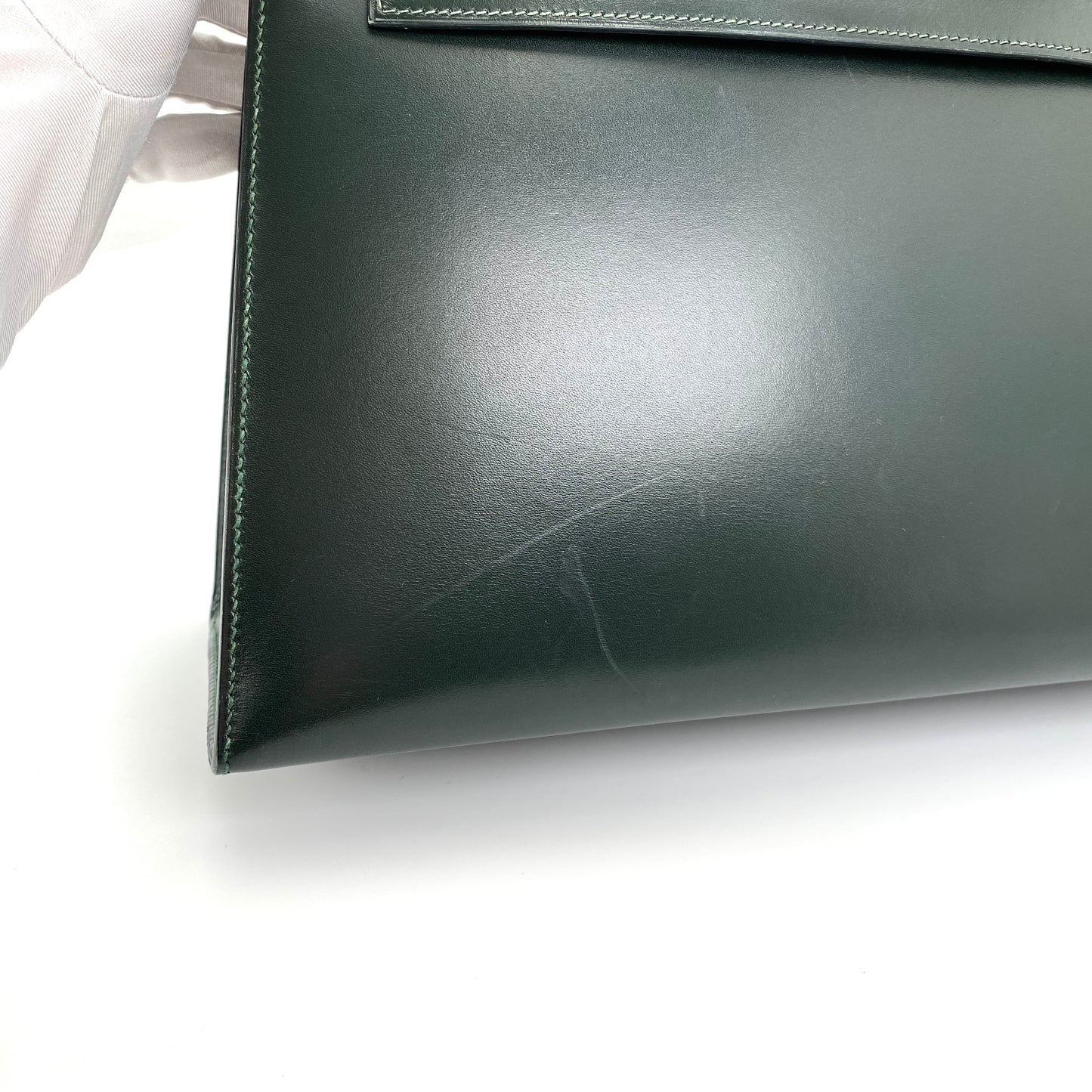 Clea, 1992 Kelly 32 Sellier Vert Box Gold Hardware with stamp OV