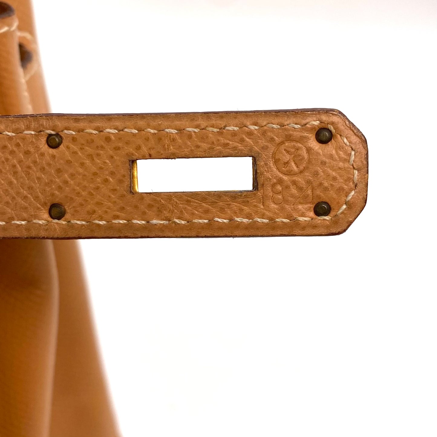 Wade, 1994 Kelly 28 Retourne Naturel Couchevel Gold Hardware with stamp 〇X