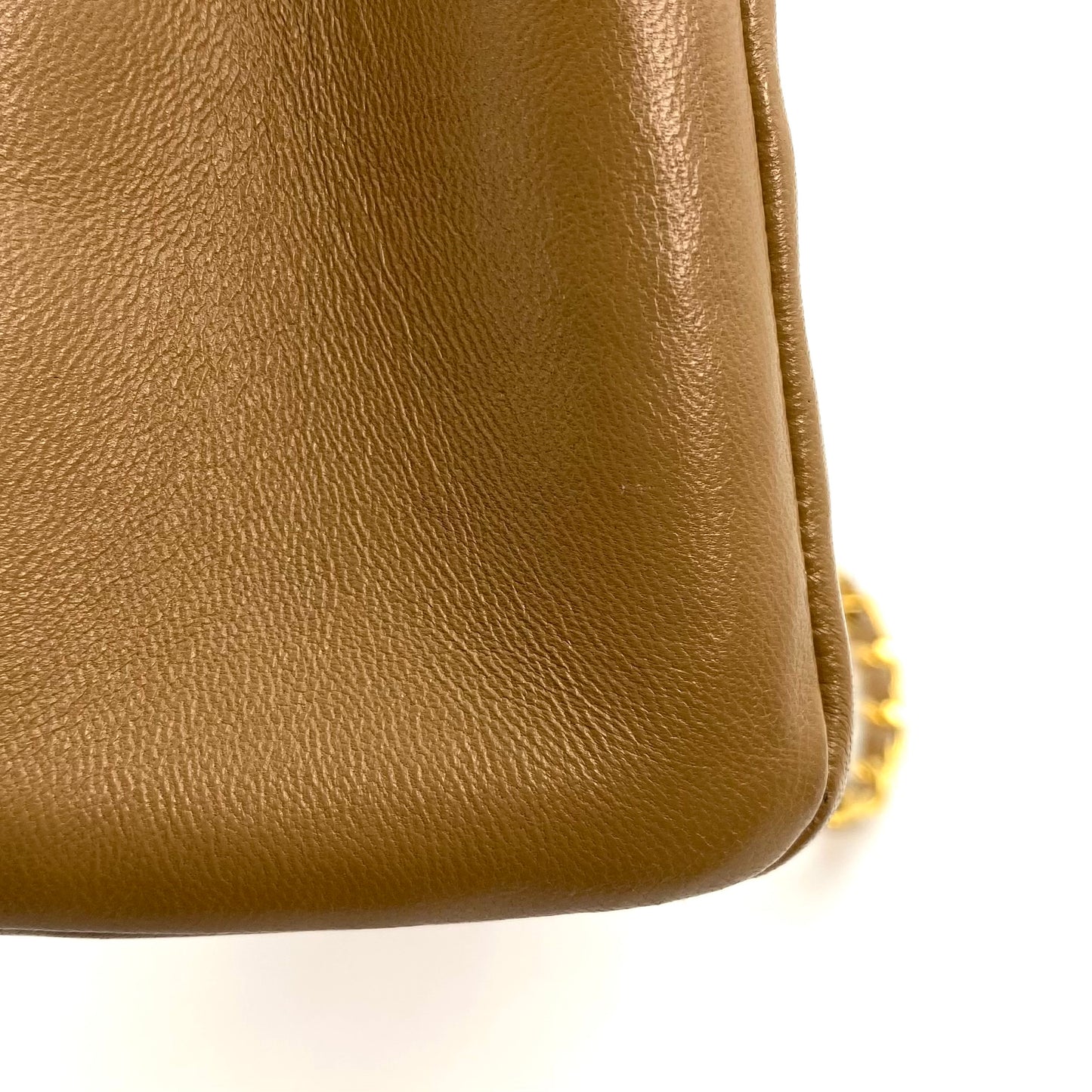 Lucius, 1 Series Tab Border Dark Beige Lambskin Flap with seal and card