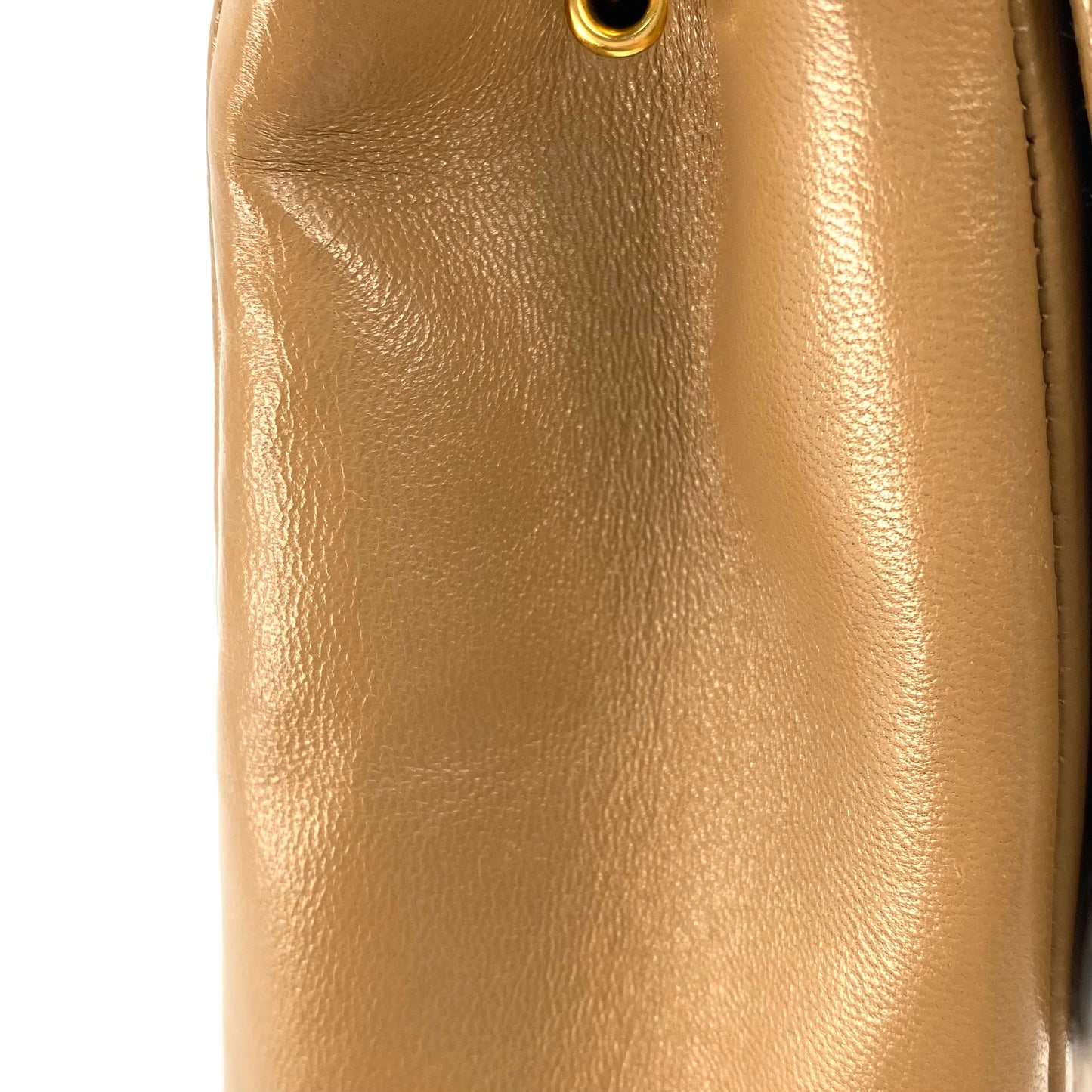Lucius, 1 Series Tab Border Dark Beige Lambskin Flap with seal and card