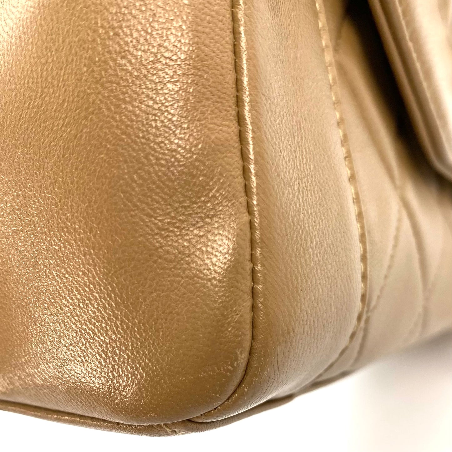 Lucius, 1 Series Tab Border Dark Beige Lambskin Flap with seal and card