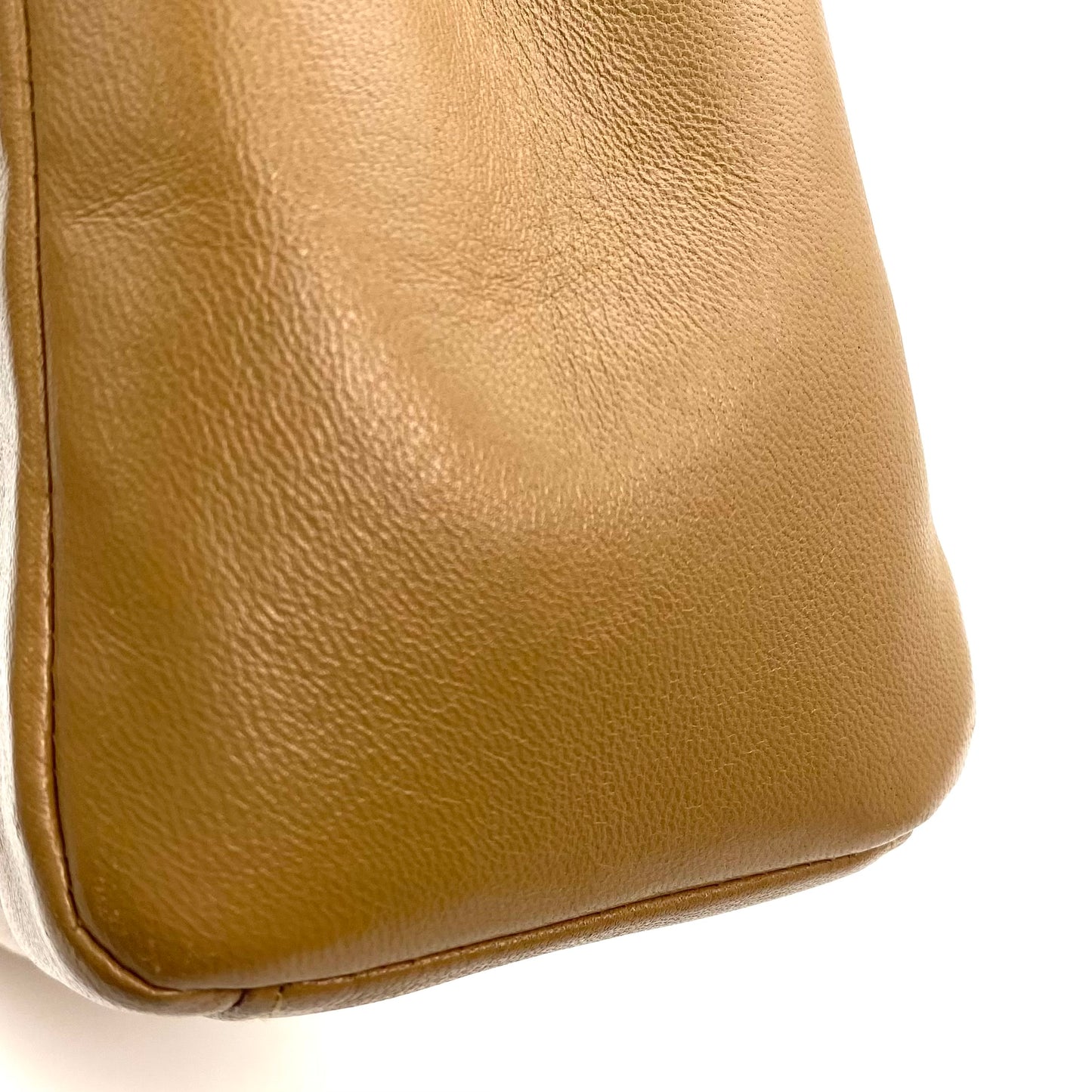 Lucius, 1 Series Tab Border Dark Beige Lambskin Flap with seal and card