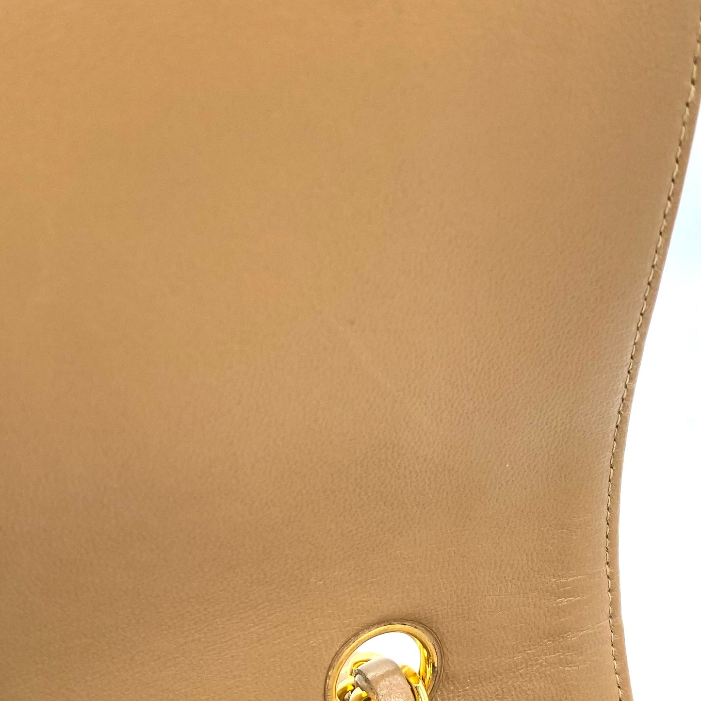 Lucius, 1 Series Tab Border Dark Beige Lambskin Flap with seal and card