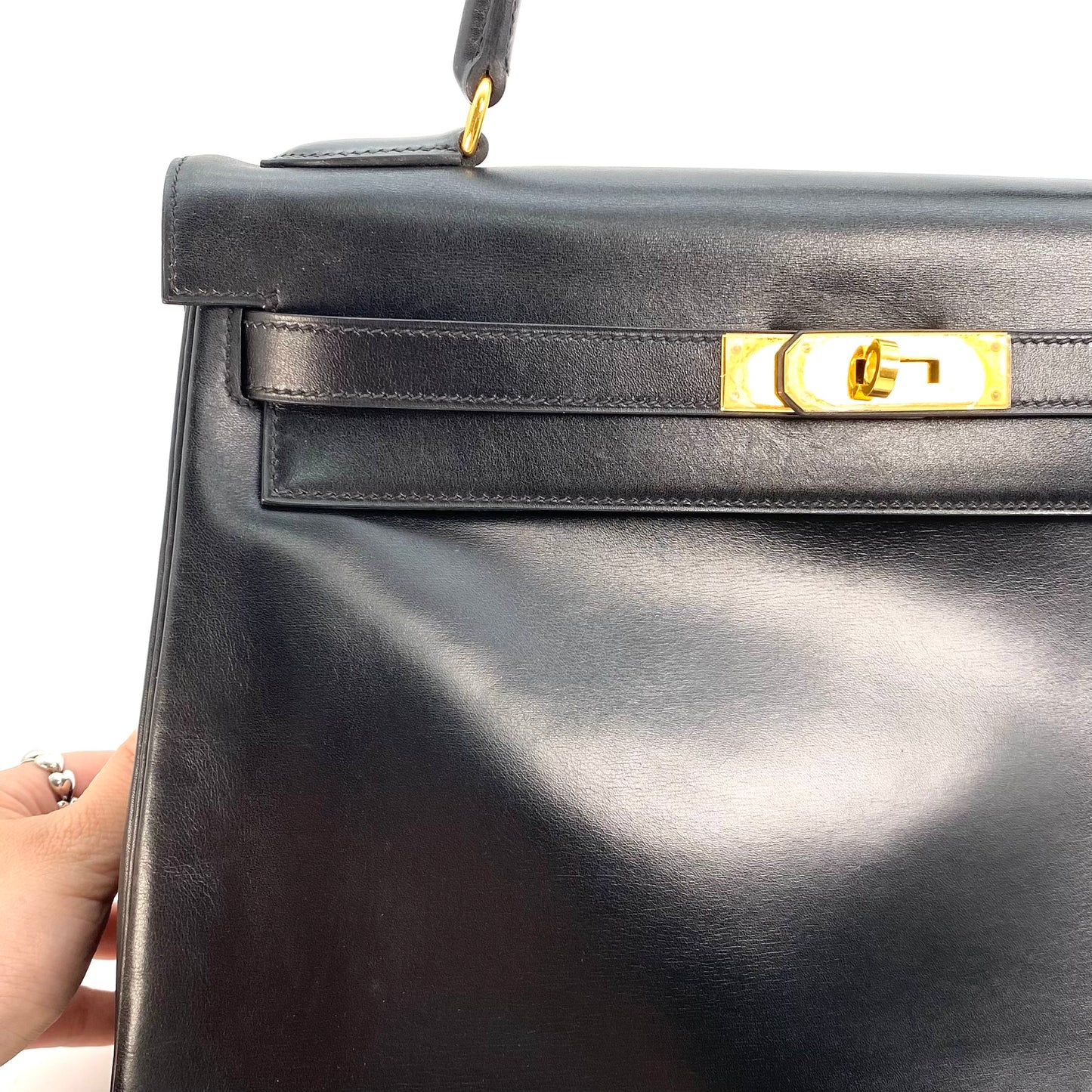 Jareth, 1999 Kelly 32 Black Boxcalf with stamp □C