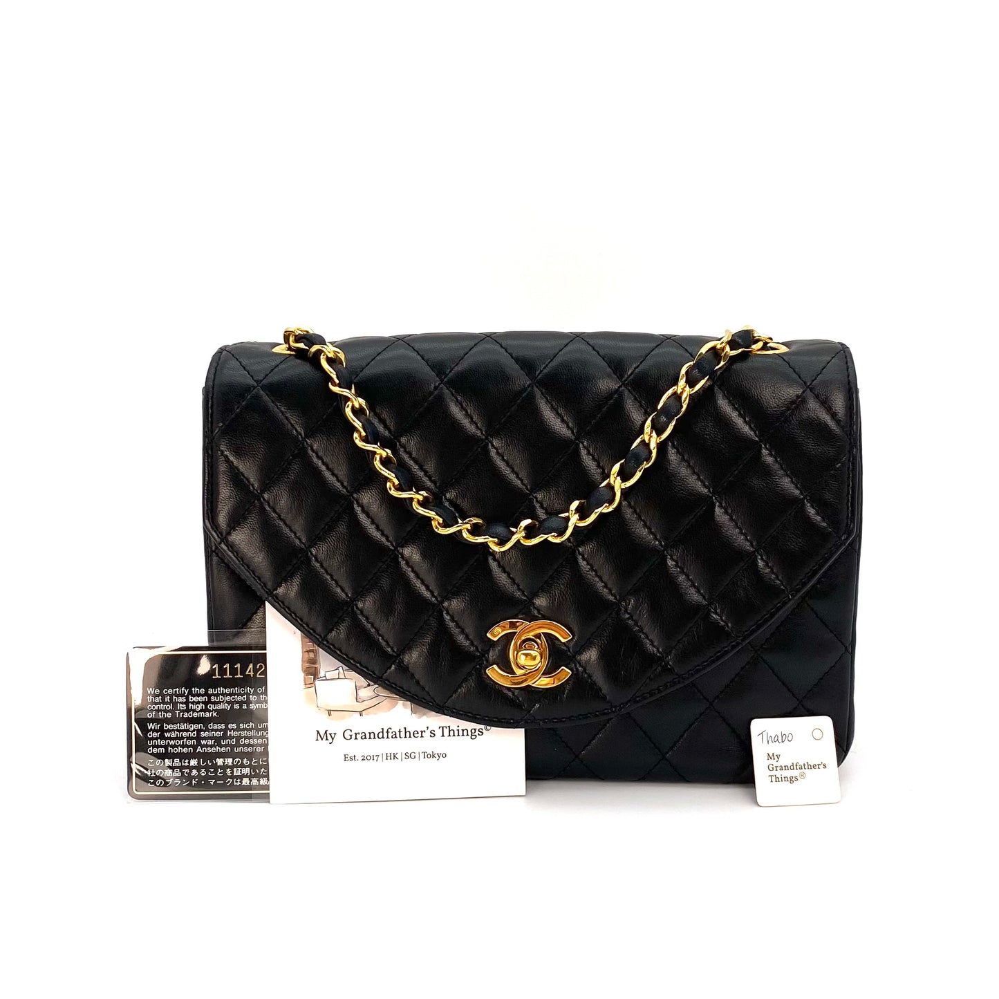 Thabo, 1 Series Half Moon Black Lambskin with seal and card