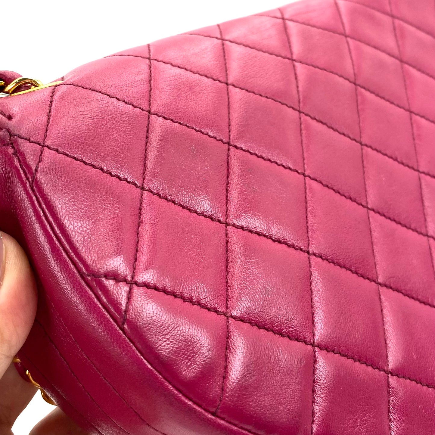 Ursa, 0 Series Magenta Lambskin Single Flap with seal and card