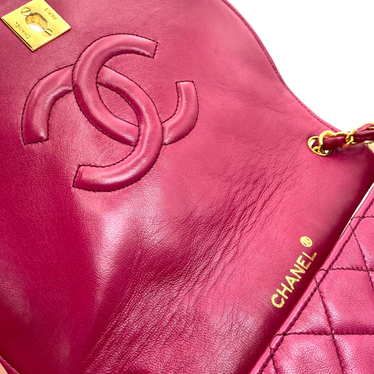 Ursa, 0 Series Magenta Lambskin Single Flap with seal and card
