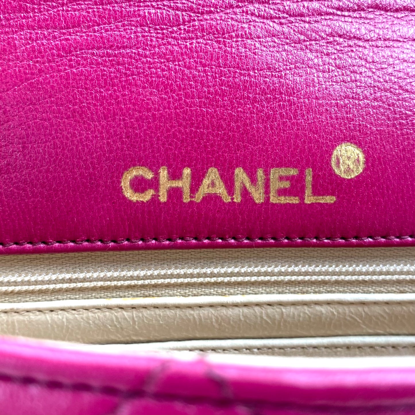 Ursa, 0 Series Magenta Lambskin Single Flap with seal and card