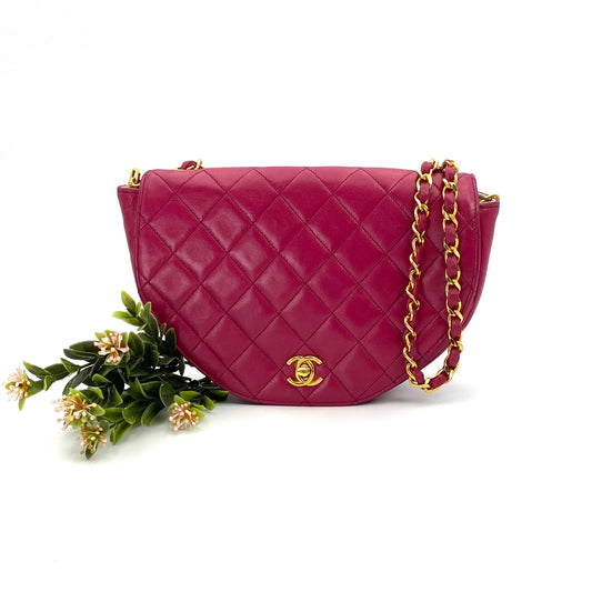 [SPRING SALE] Ursa, 0 Series Magenta Lambskin Single Flap with seal and card