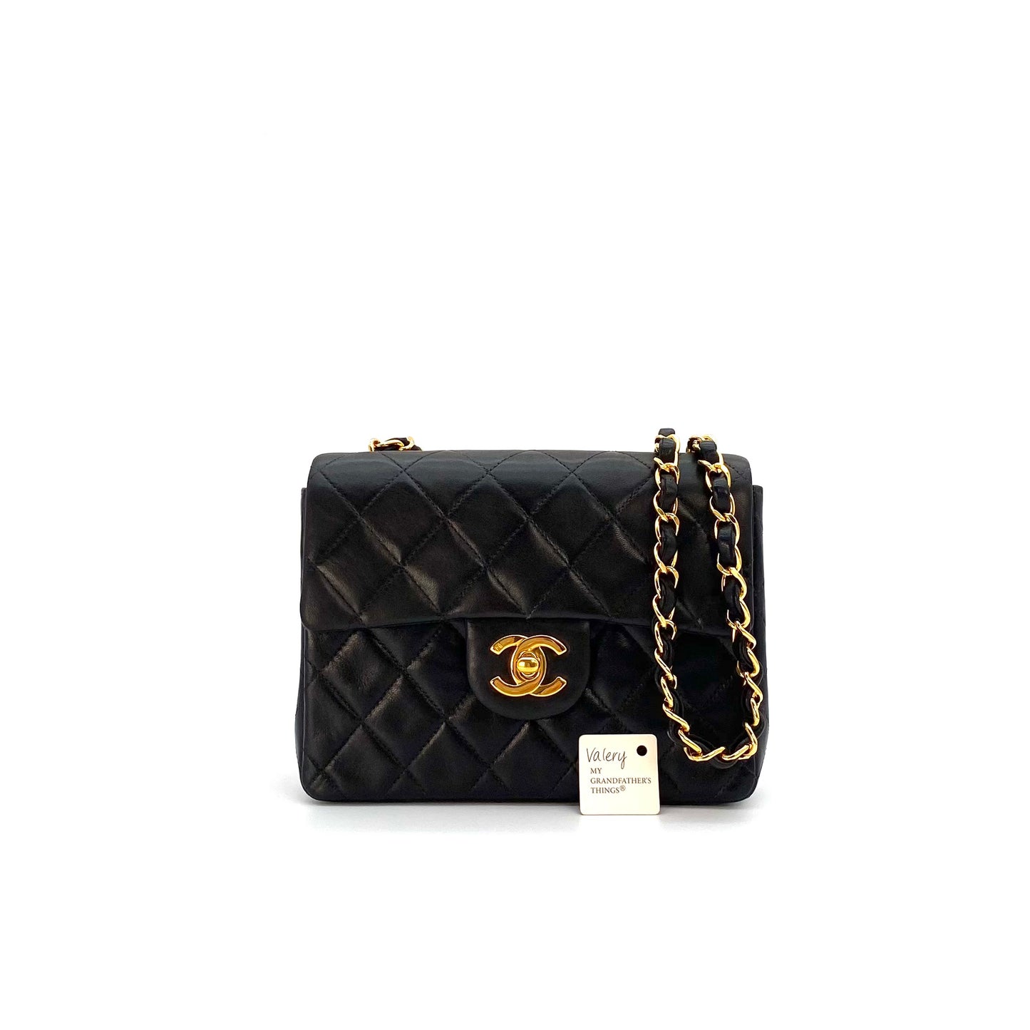 Valery Sr, 5 Series Mini Square 17cm Black Lambskin with seal and card