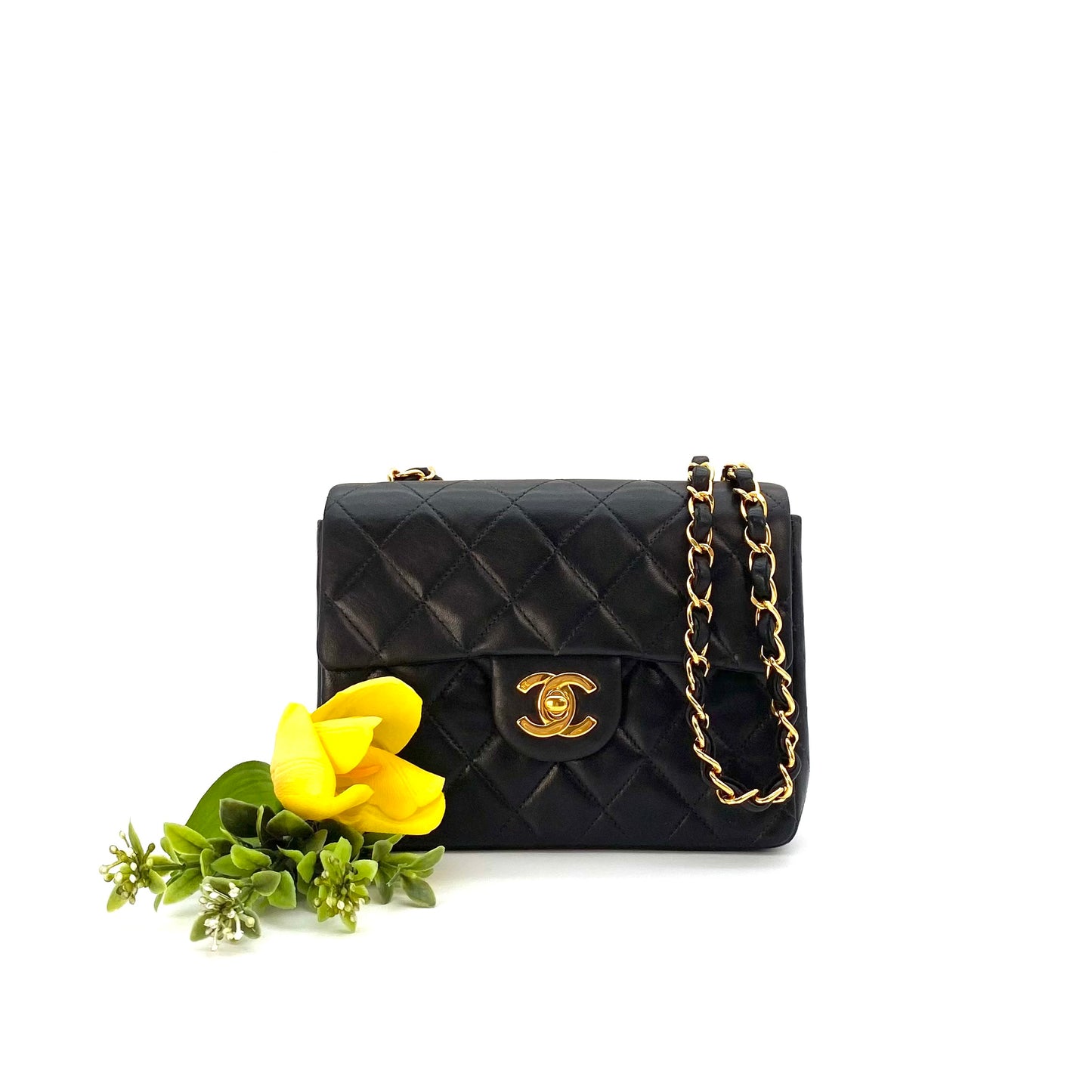 Valery Sr, 5 Series Mini Square 17cm Black Lambskin with seal and card