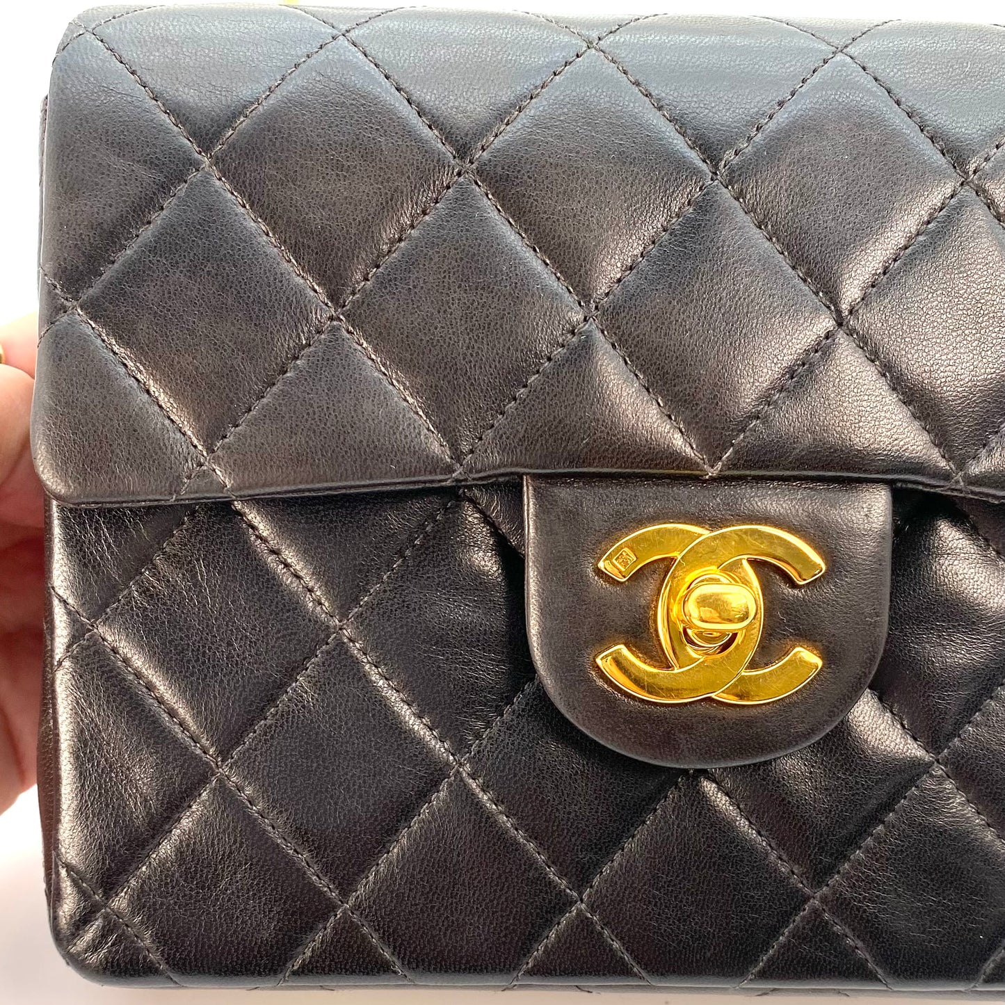 Valery Sr, 5 Series Mini Square 17cm Black Lambskin with seal and card