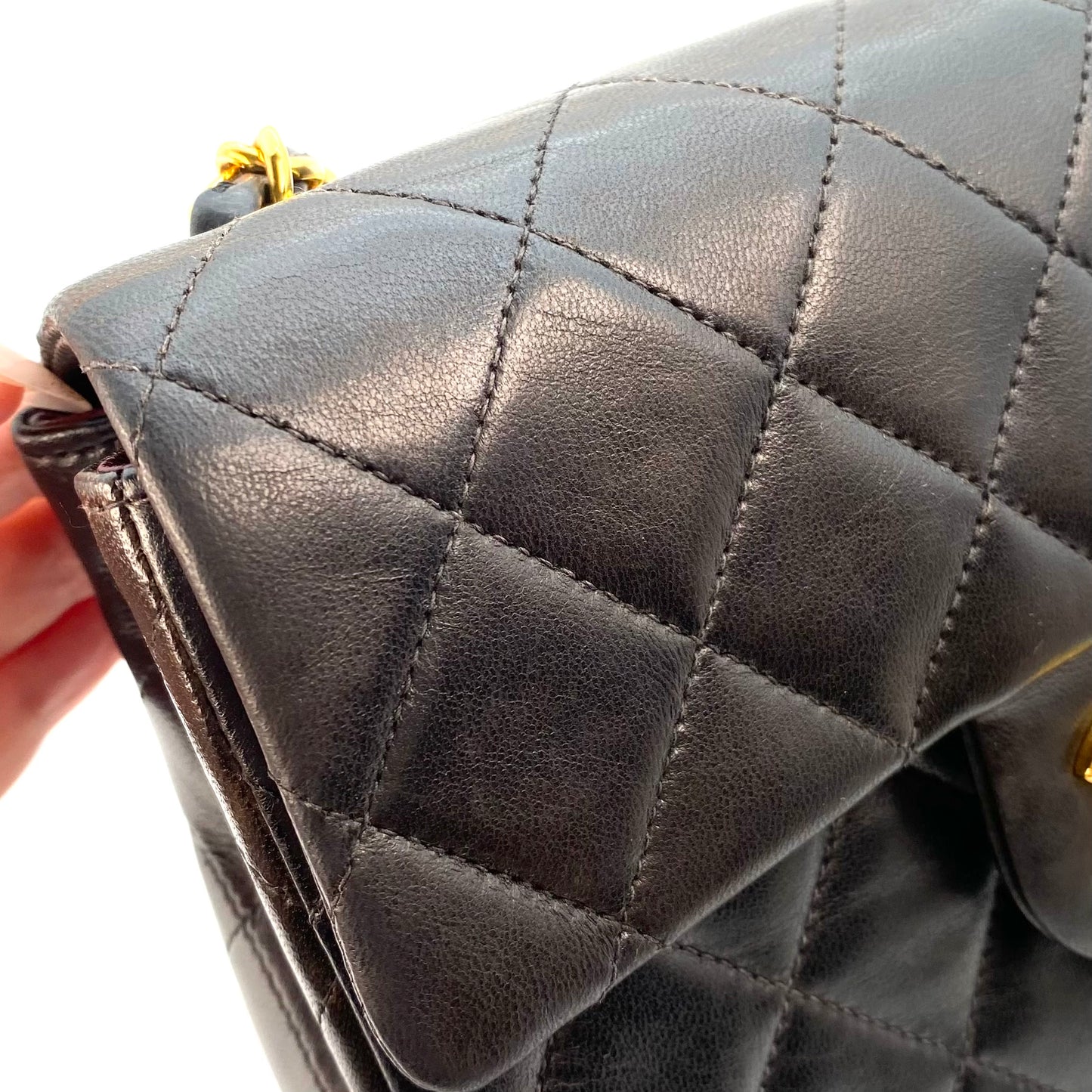 Valery Sr, 5 Series Mini Square 17cm Black Lambskin with seal and card