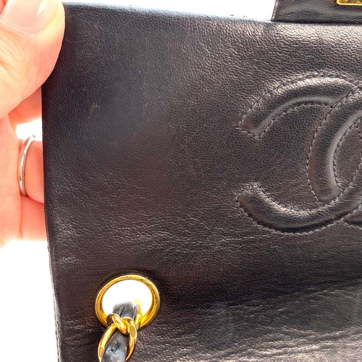 Valery Sr, 5 Series Mini Square 17cm Black Lambskin with seal and card
