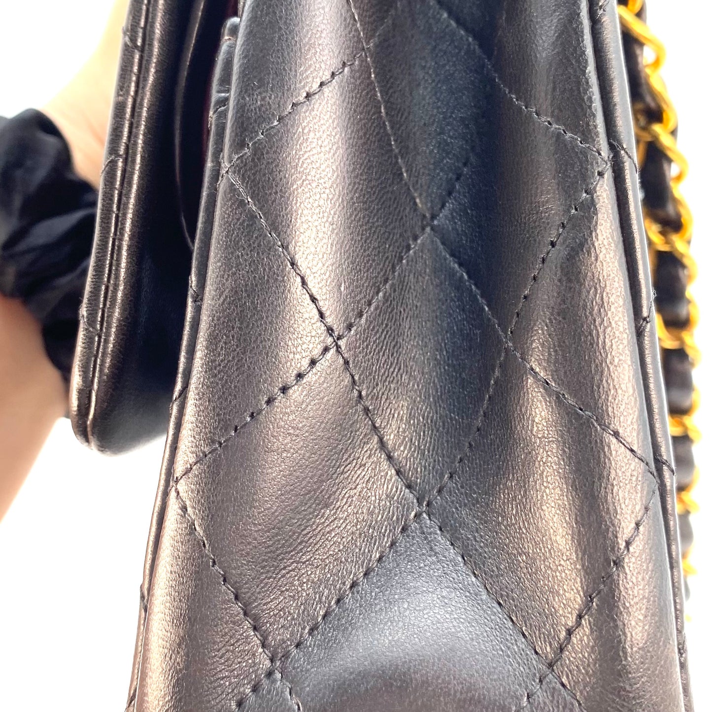 Vicky, 3 Series Medium Classic Flap Black Lambskin with seal only