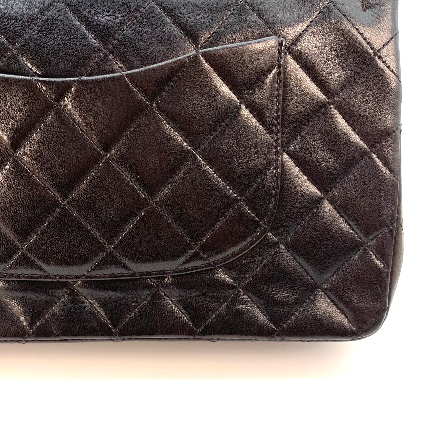 Vicky, 3 Series Medium Classic Flap Black Lambskin with seal only