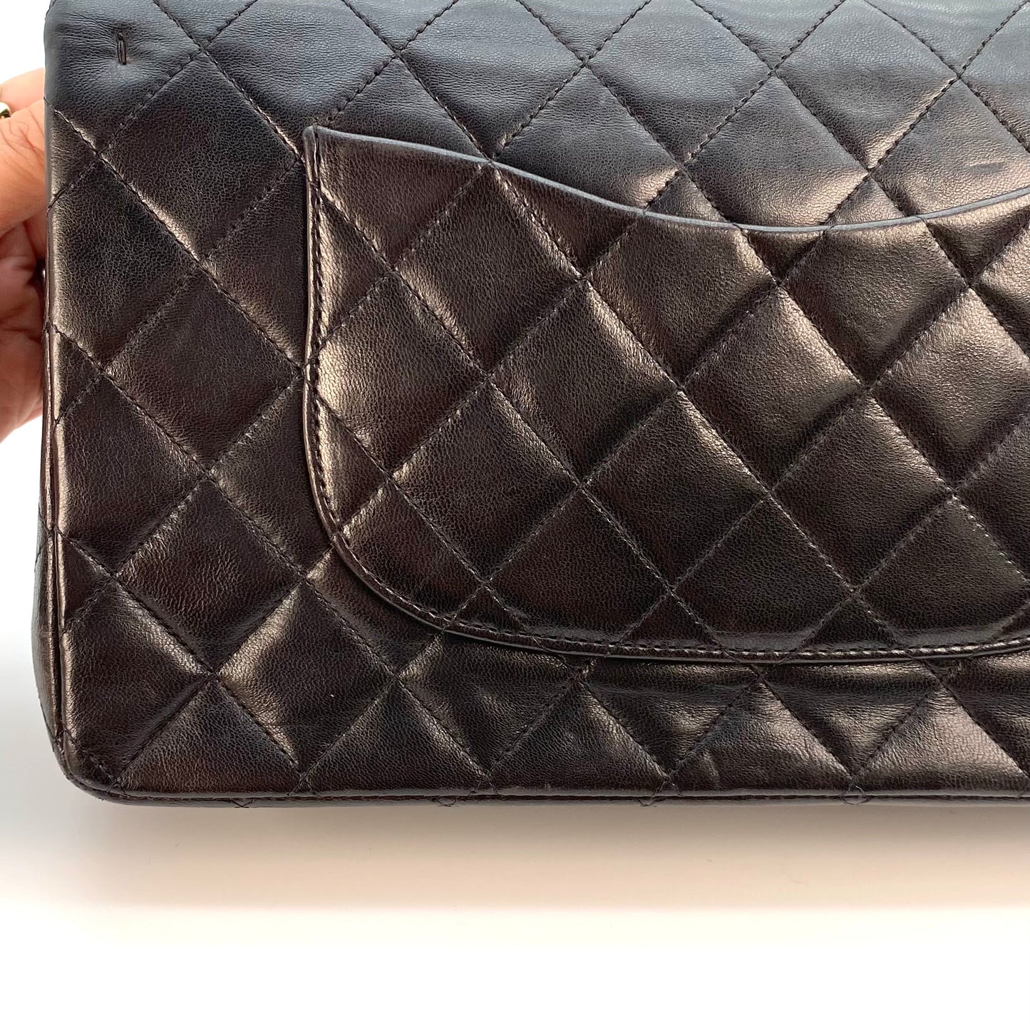 Vicky, 3 Series Medium Classic Flap Black Lambskin with seal only