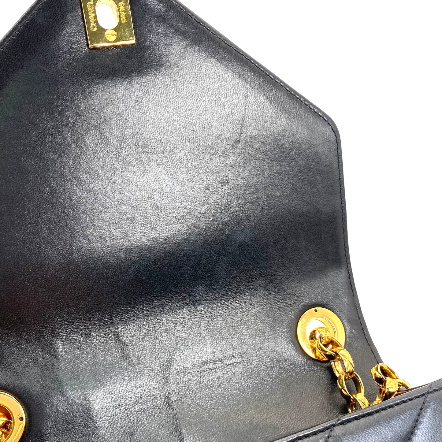 Kalvino, 2 Series Chevron Bijou Black Lambskin with seal and card