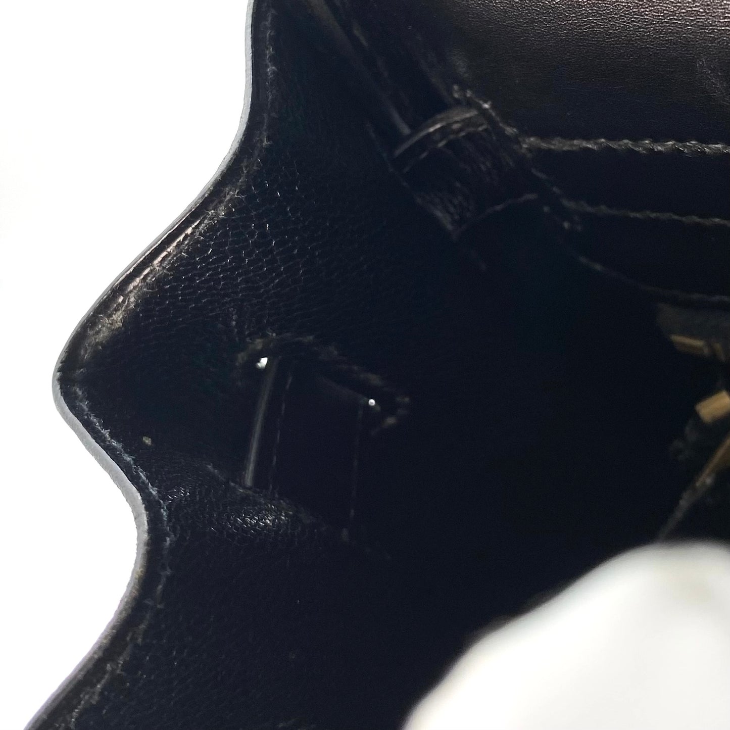 Nisa, 1991 Kelly 32 Retourne Black Boxcalf with stamp 〇U