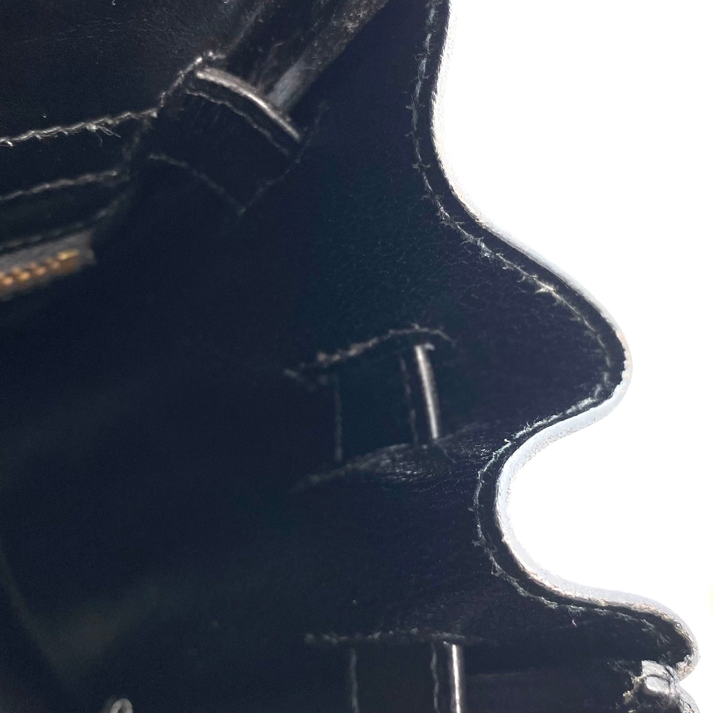 Nisa, 1991 Kelly 32 Retourne Black Boxcalf with stamp 〇U