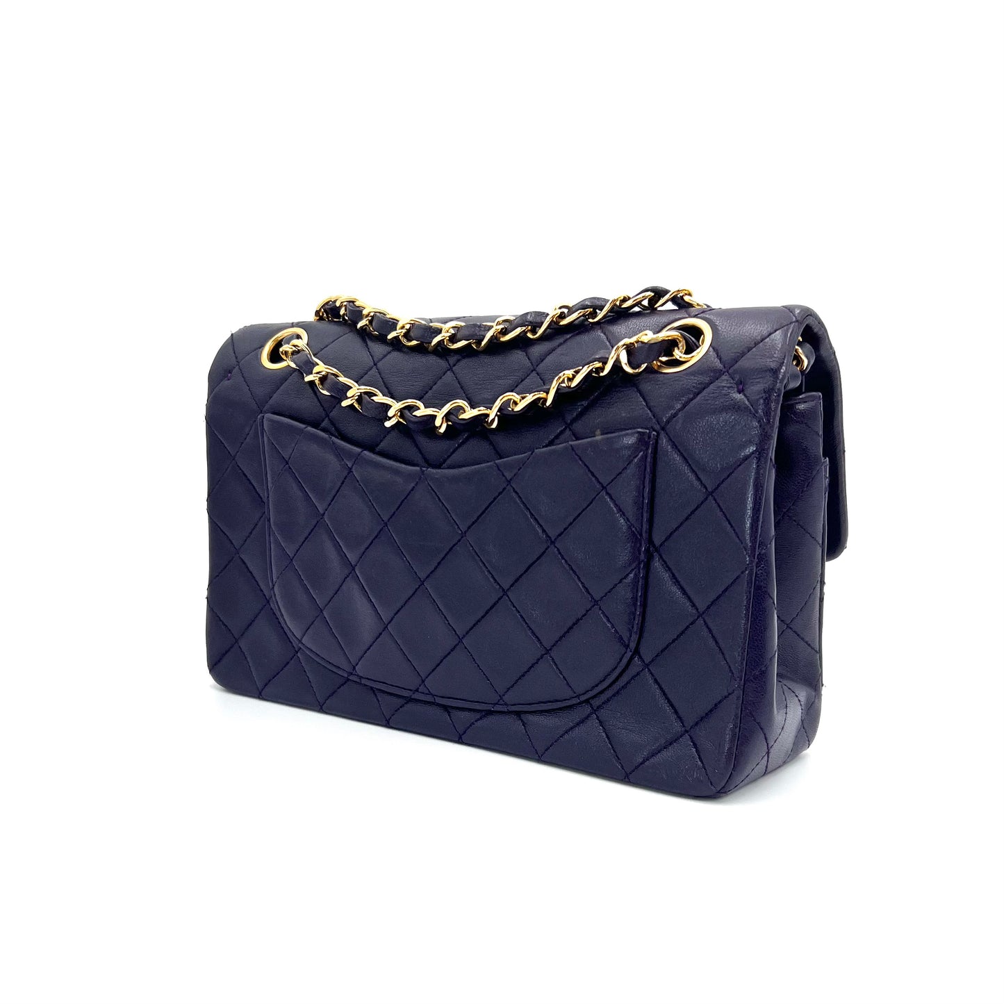 Kalya, 1 series small classic flap purple lambskin with seal and card