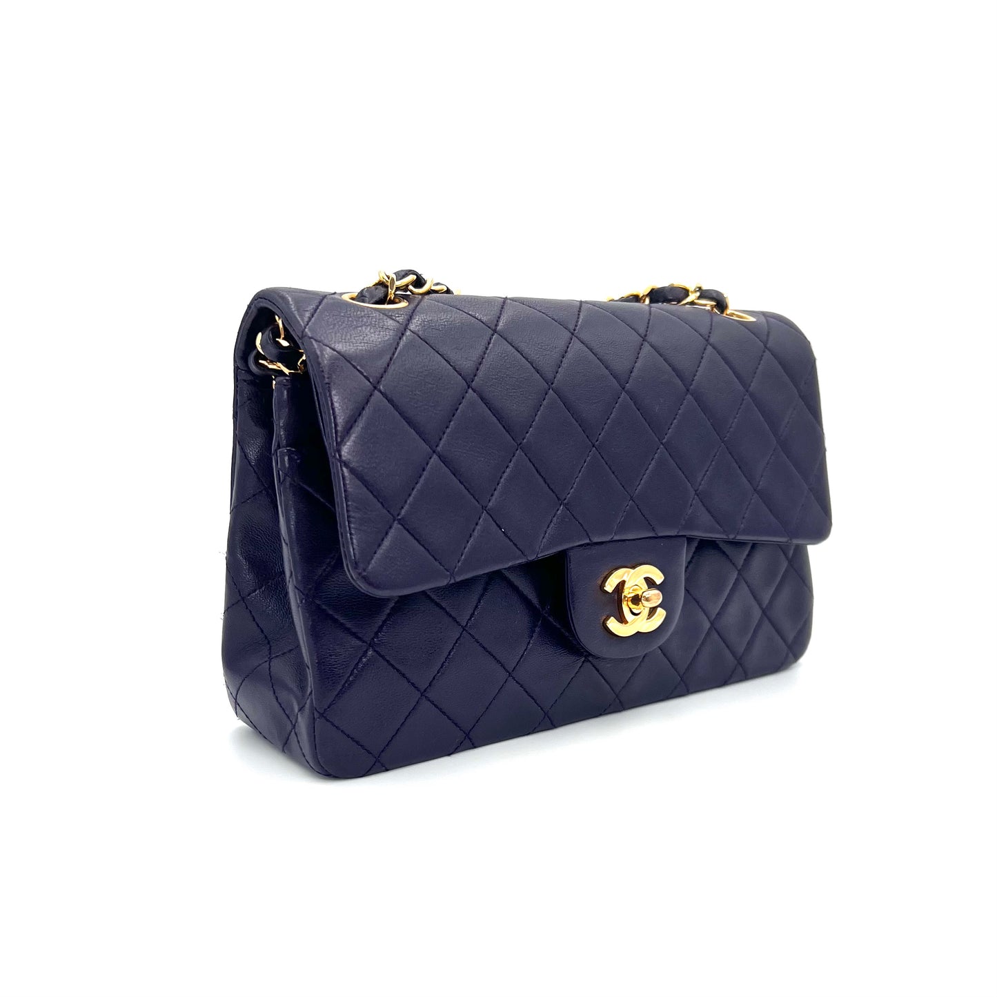Kalya, 1 series small classic flap purple lambskin with seal and card
