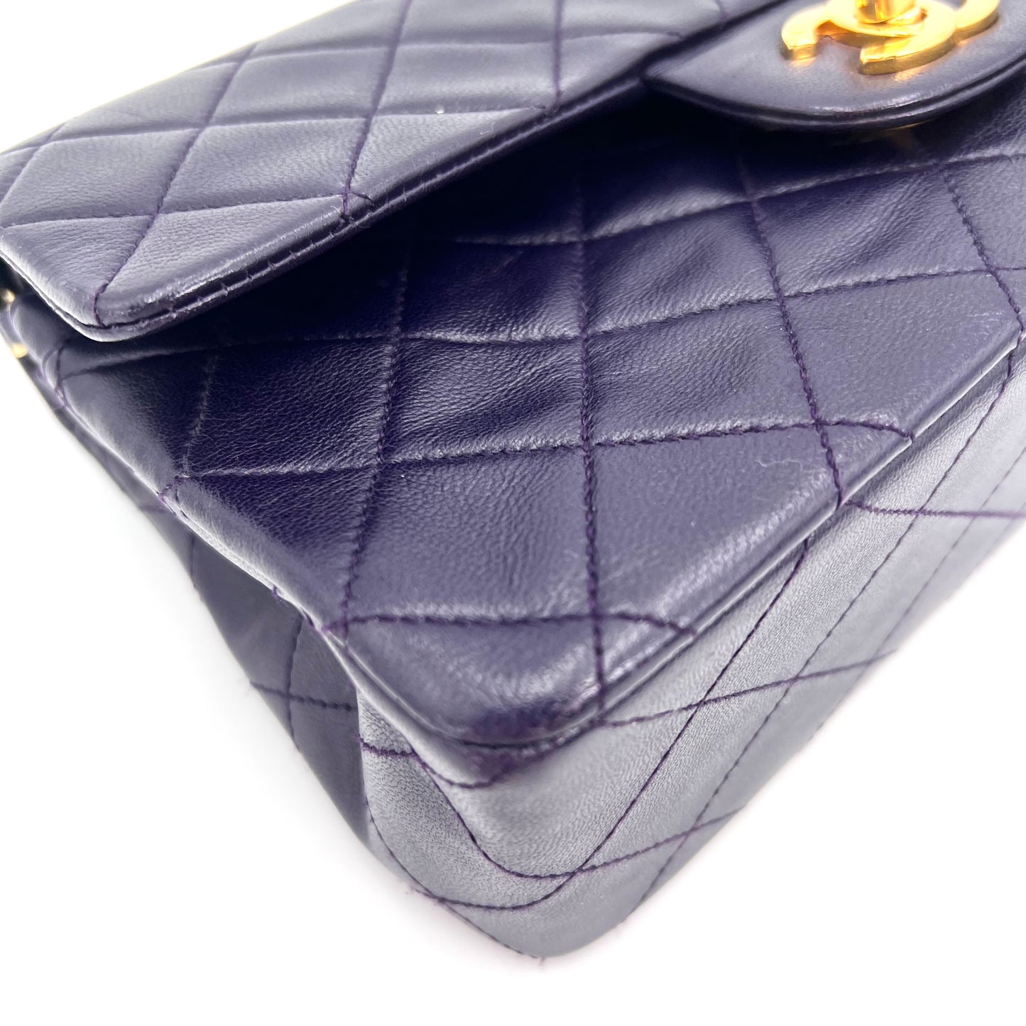 Kalya, 1 series small classic flap purple lambskin with seal and card