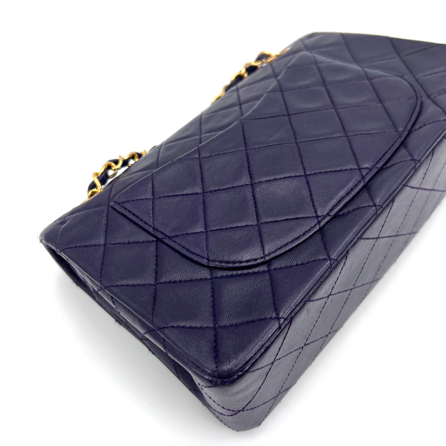 Kalya, 1 series small classic flap purple lambskin with seal and card