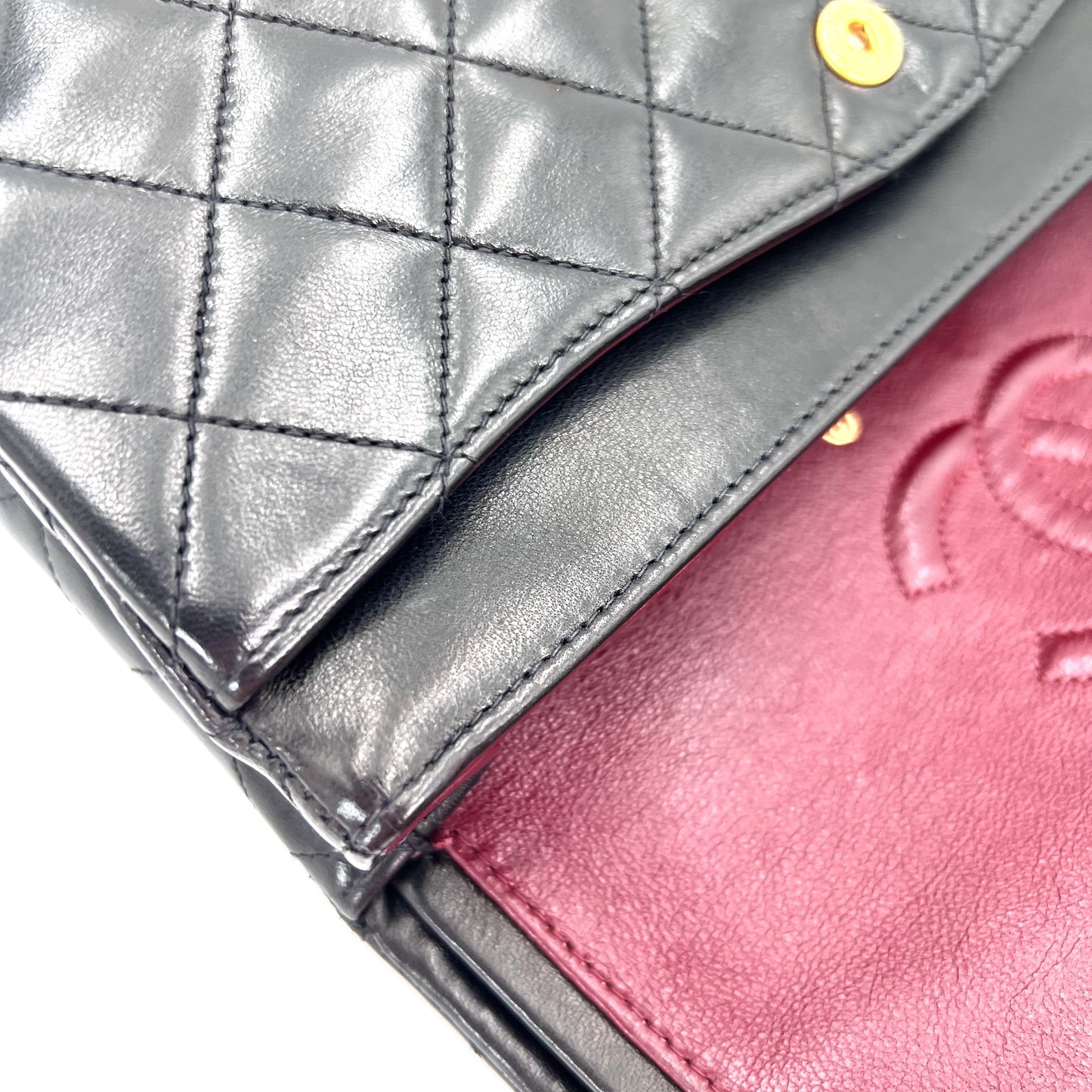 Engelbert, 3 series small classic flap black lambskin with seal only