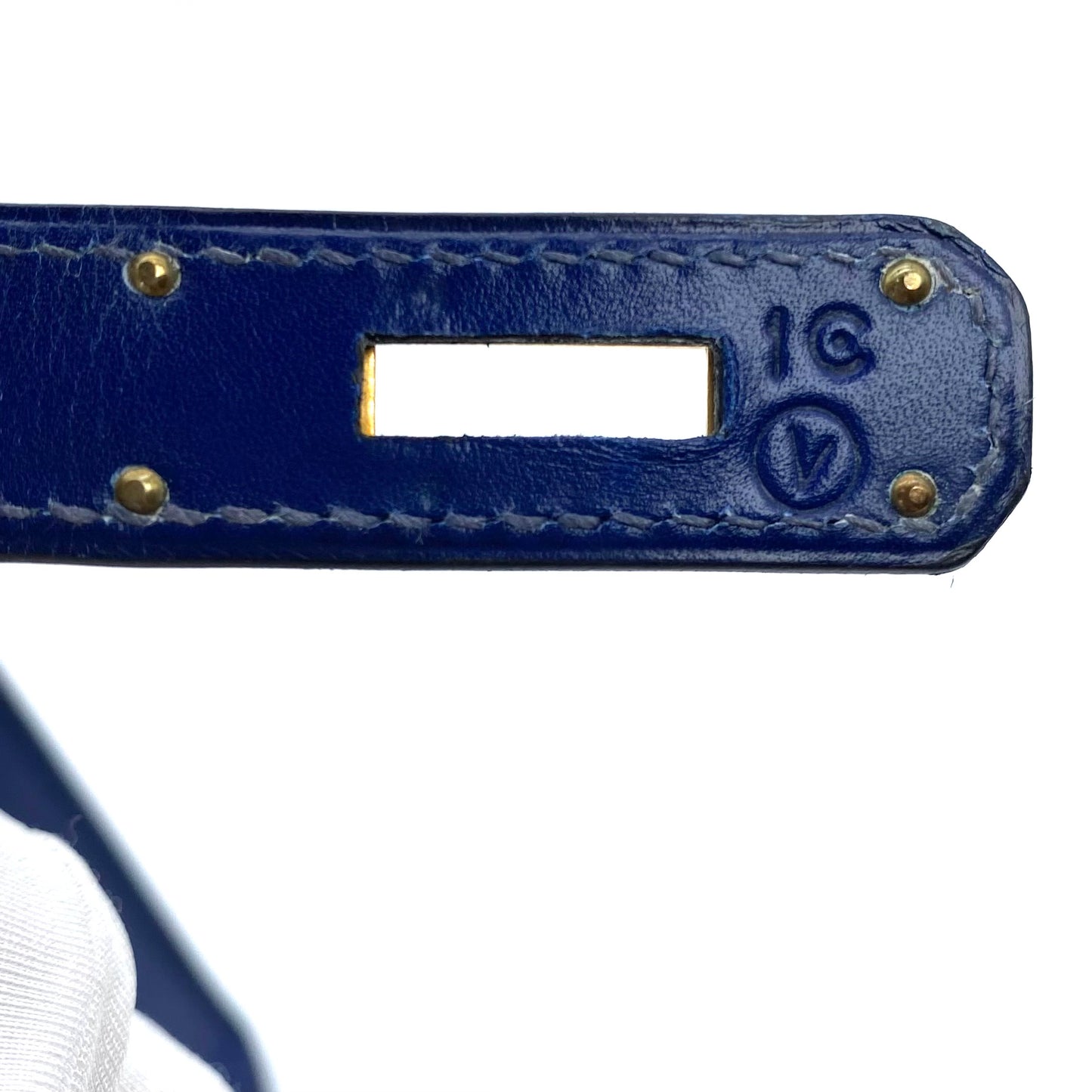 Caelan, 1992 Kelly 28 Blue Boxcalf with stamp 〇V