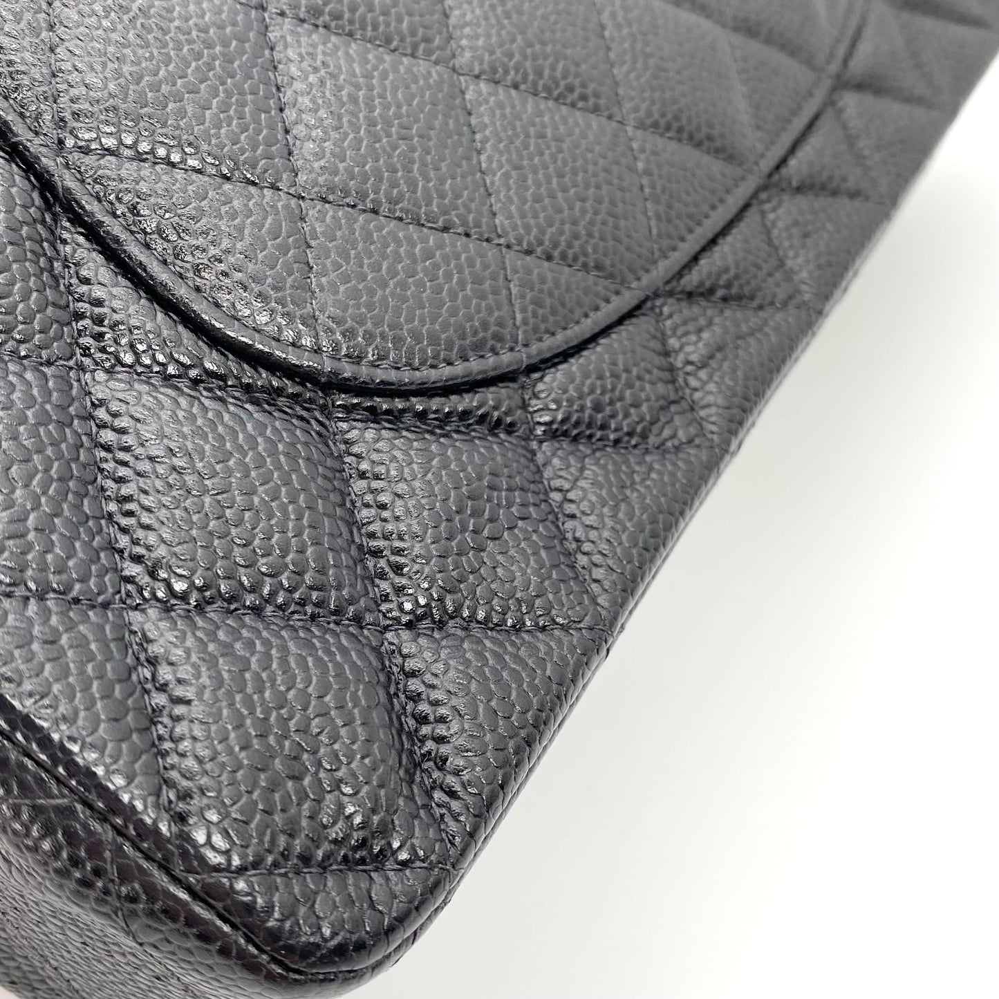 Grey, 8 Series Medium Classic Flap Black Caviar with seal and card