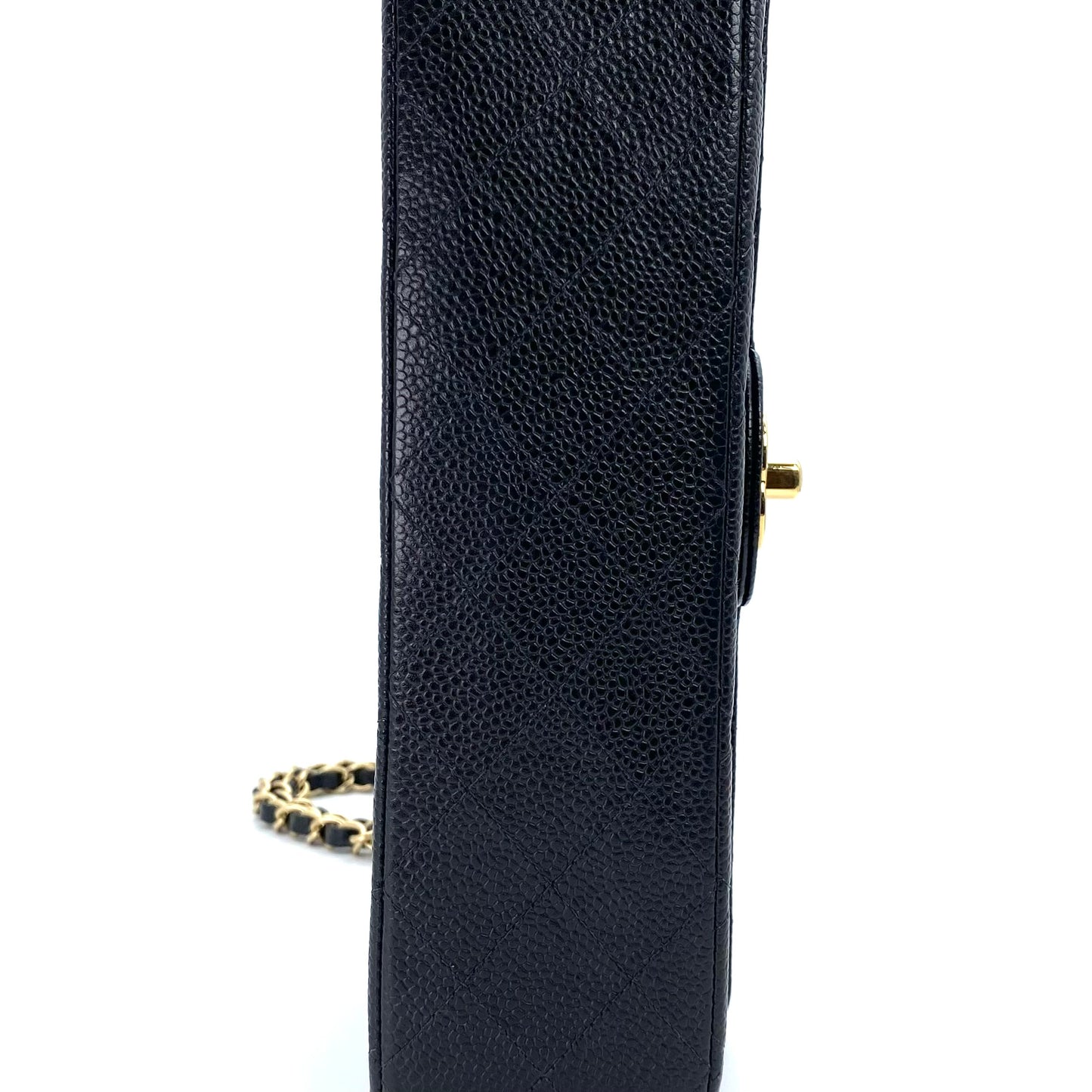 Grey, 8 Series Medium Classic Flap Black Caviar with seal and card