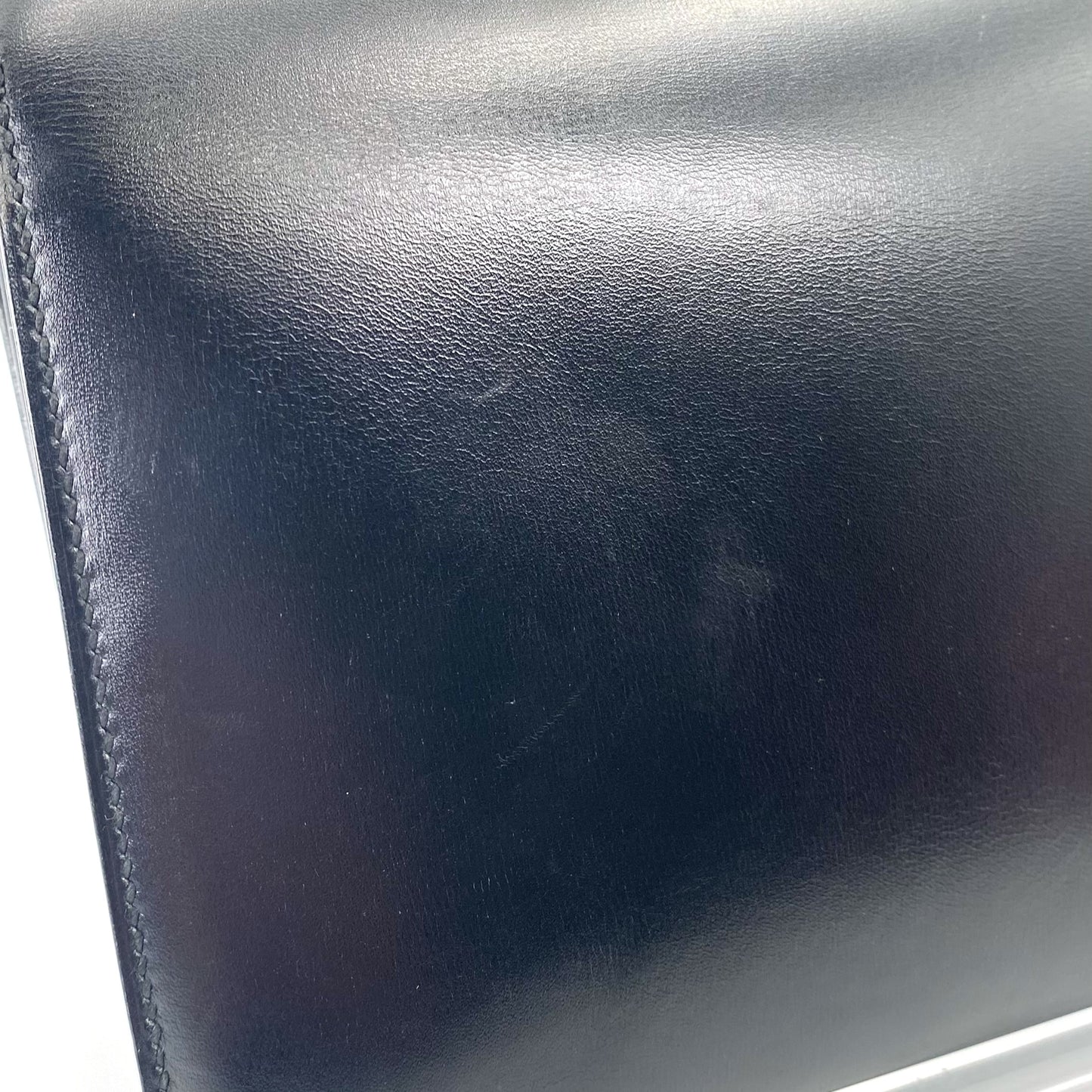 Gala, 1977 box calf black leather GHW with stamp 〇G