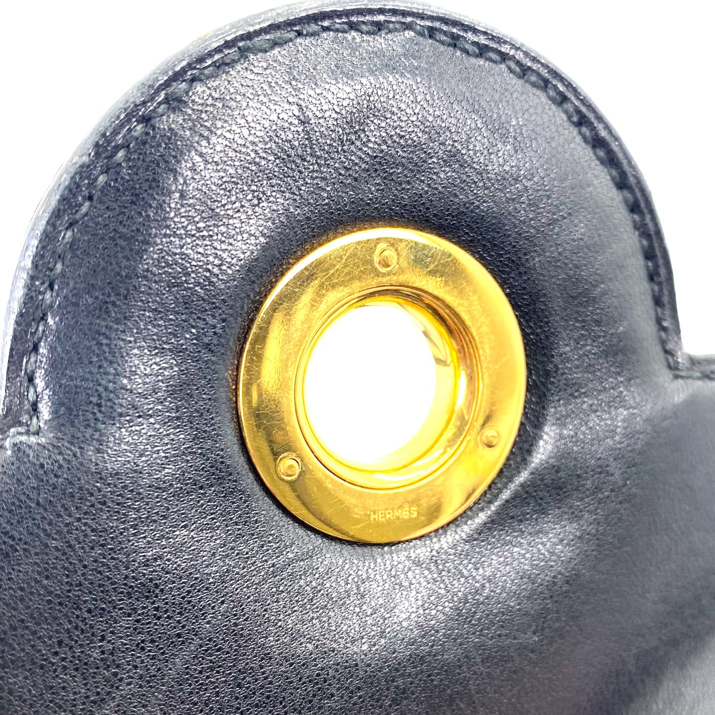 Gala, 1977 box calf black leather GHW with stamp 〇G