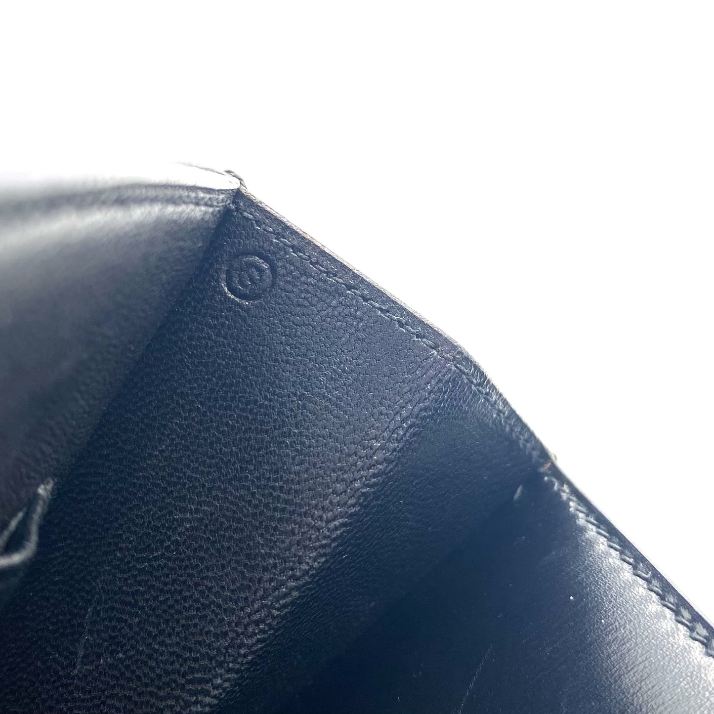 Gala, 1977 box calf black leather GHW with stamp 〇G