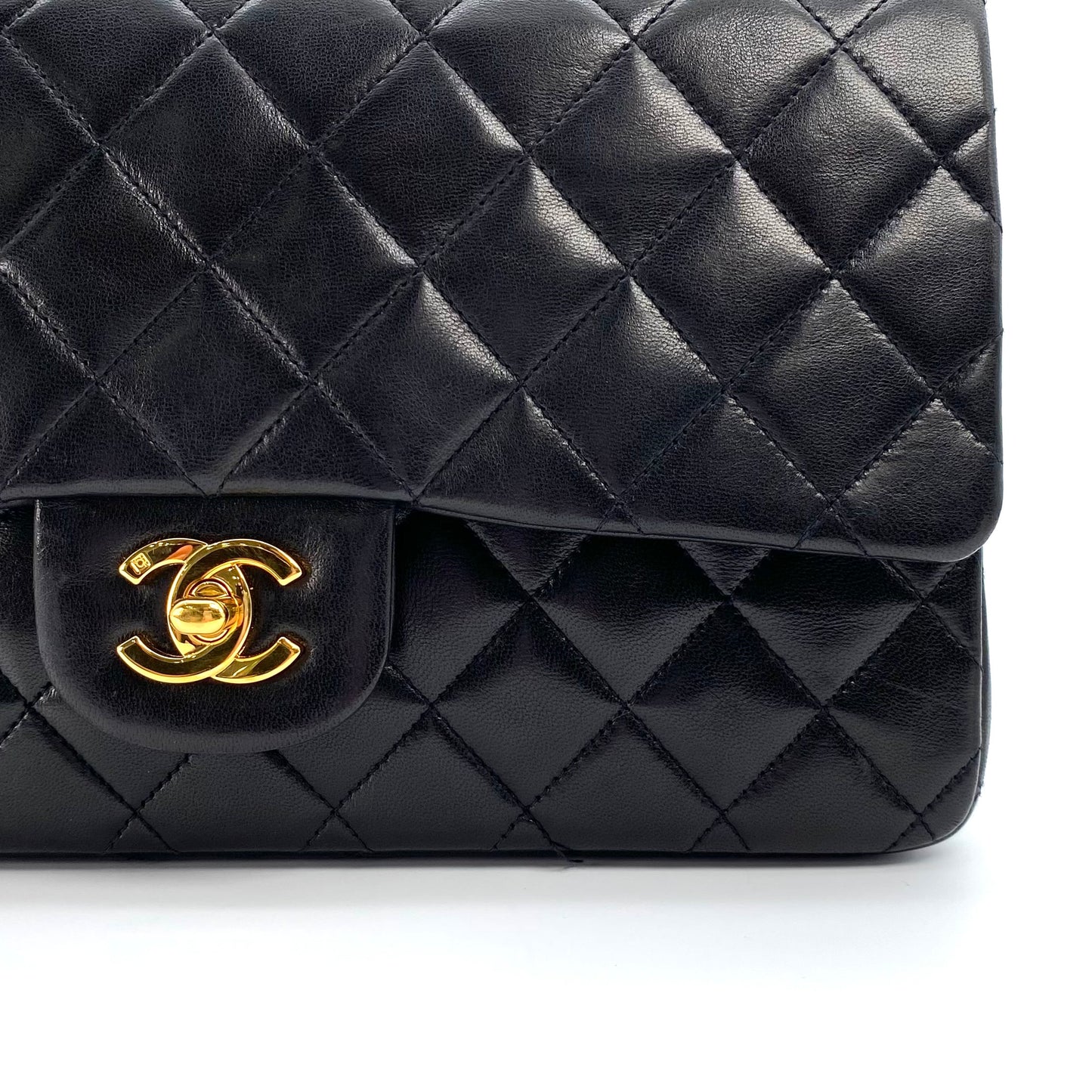 Ryder, 3 Series Medium Classic Flap Black Lambskin with seal and card